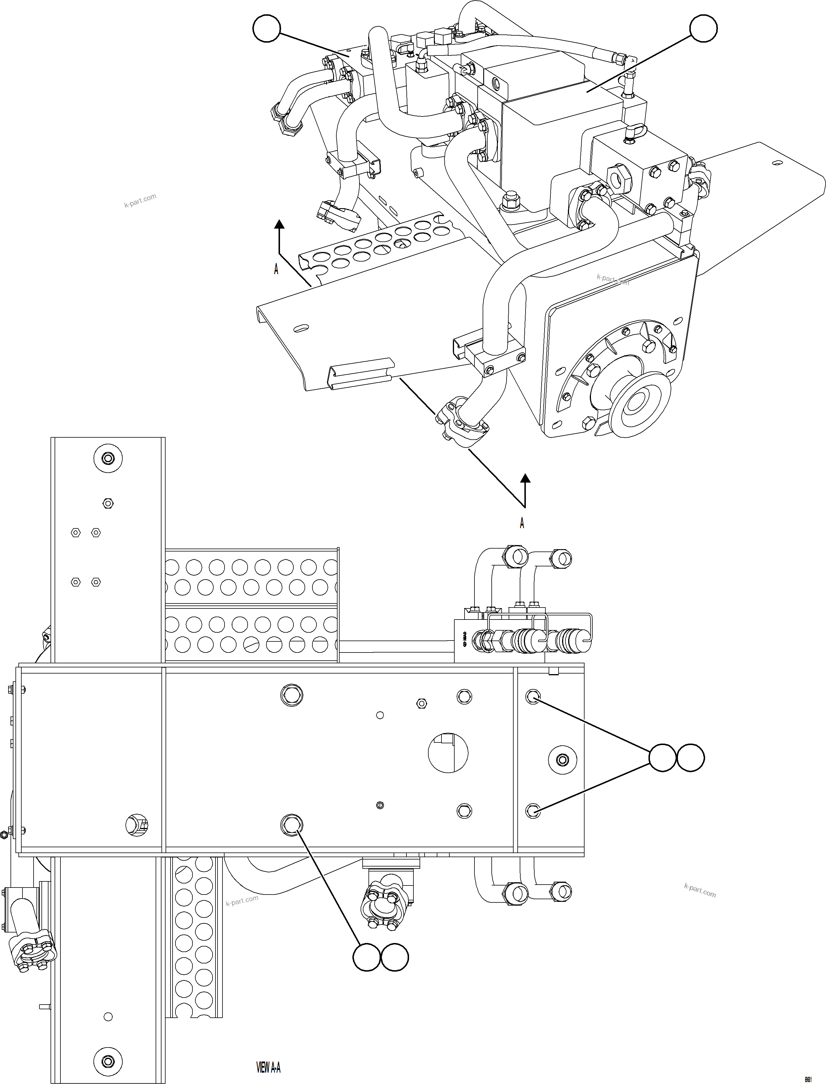 Komatsu parts book diagram for AFE78-AL 930E-5 S/N A40139 - A40140  MOGALAKWENA: HOIST VALVE & OVERCENTER VALVE INSTALLATION