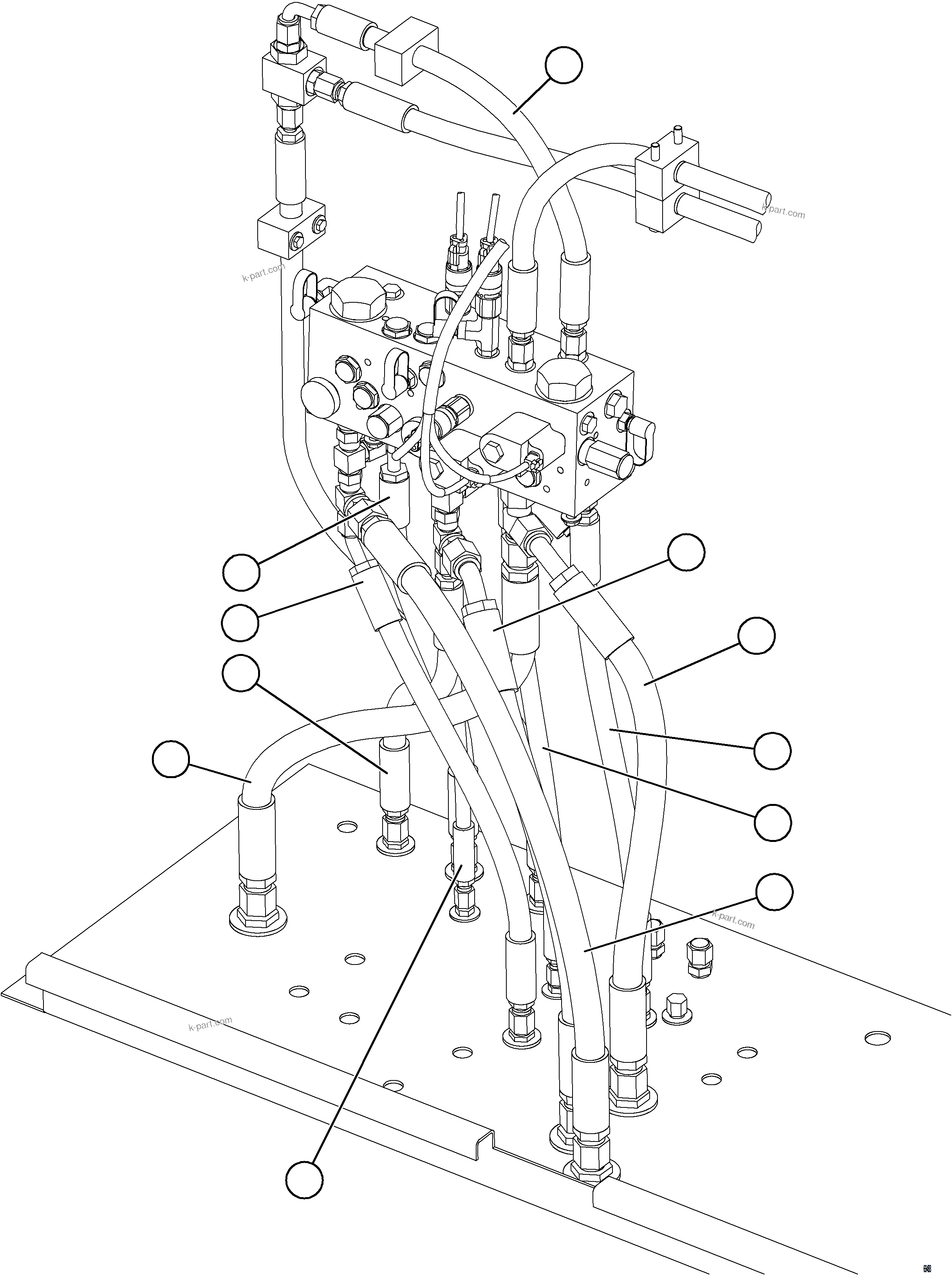 Komatsu parts book diagram for AFE78-AL 930E-5 S/N A40139 - A40140  MOGALAKWENA: BRAKE MANIFOLD PIPING