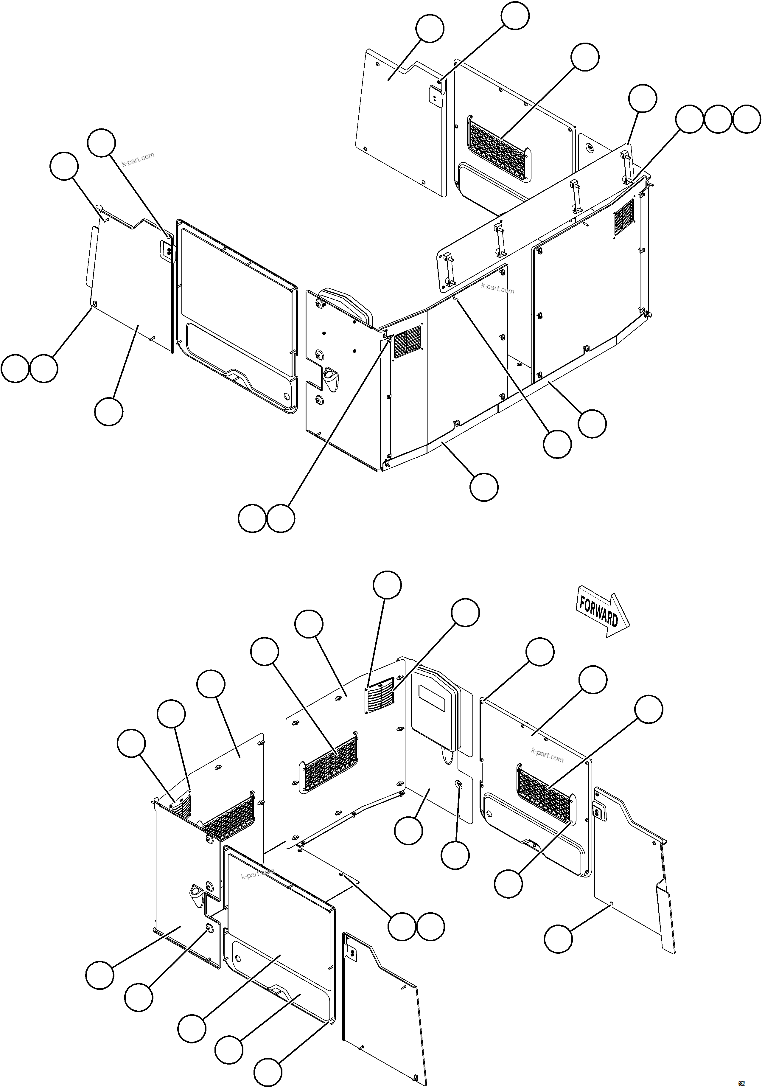 Komatsu parts book diagram for AFE78-AL 930E-5 S/N A40139 - A40140  MOGALAKWENA: CAB INTERIOR COVERS
