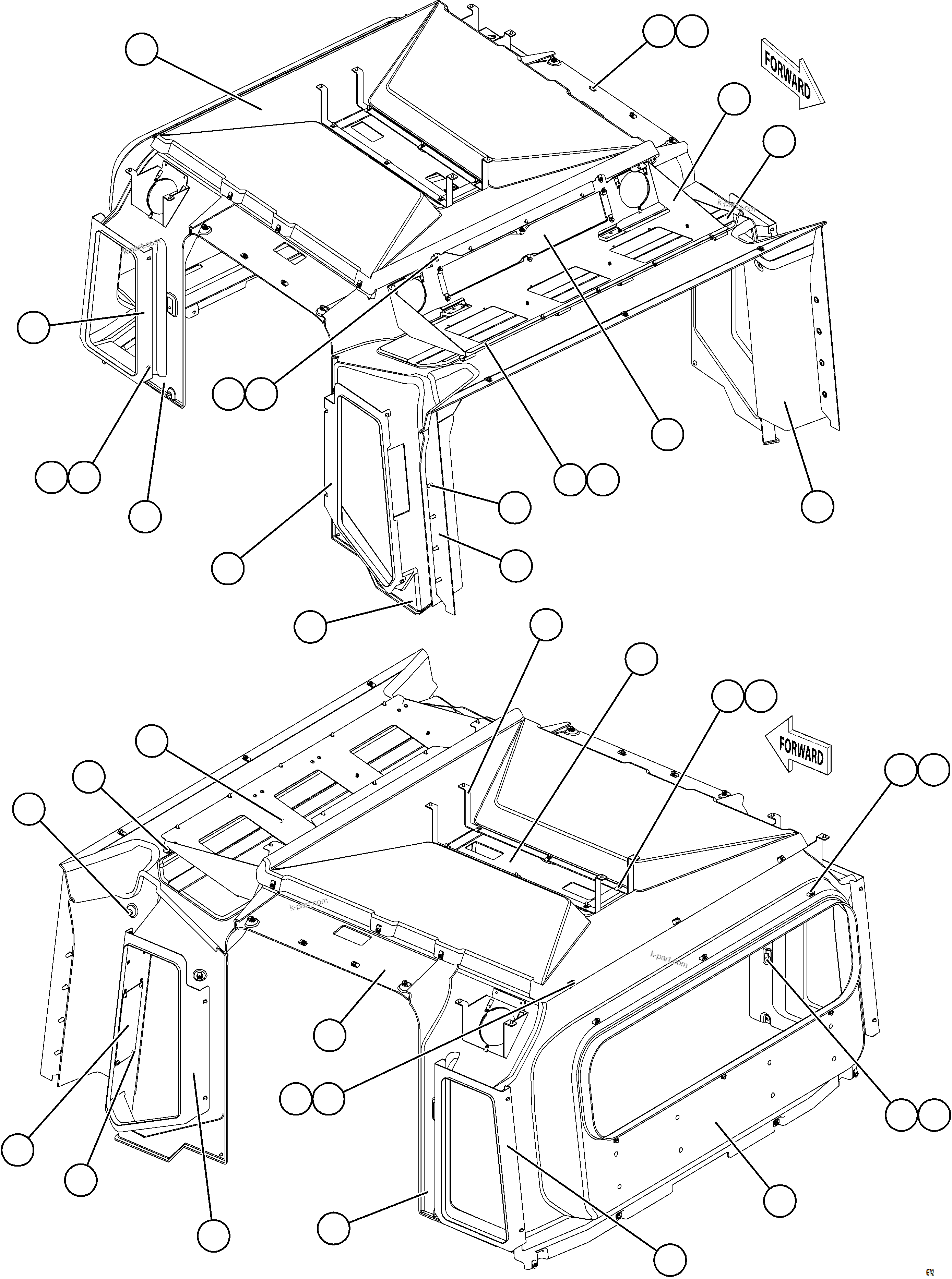 Komatsu parts book diagram for AFE78-AL 930E-5 S/N A40139 - A40140  MOGALAKWENA: CAB INTERIOR TRIM