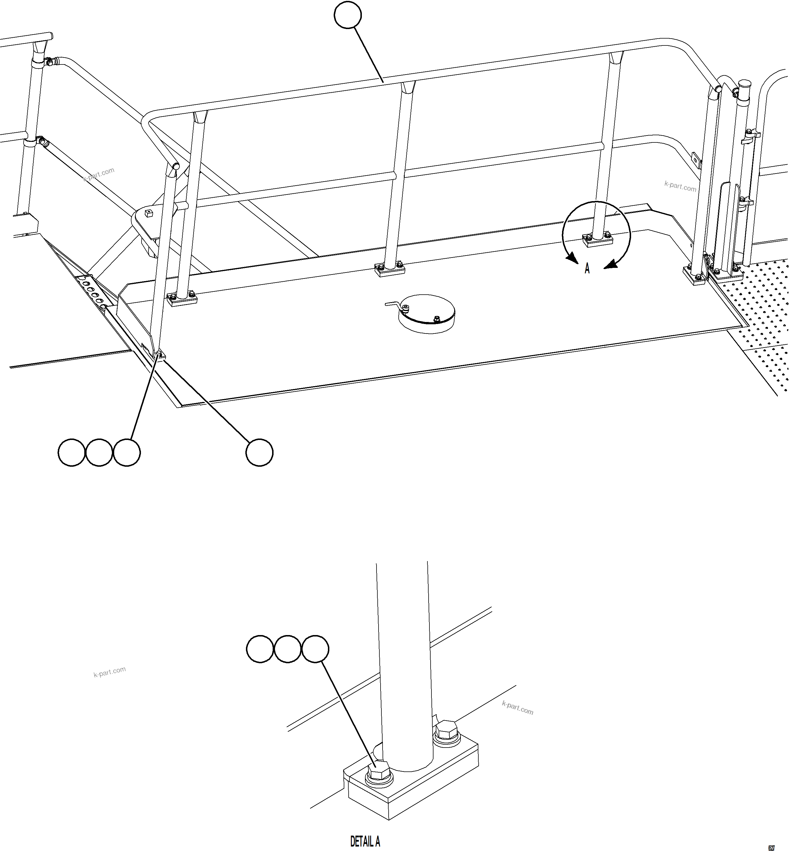 Komatsu parts book diagram for AFE78-AL 930E-5 S/N A40139 - A40140  MOGALAKWENA: GRILLE HANDRAIL