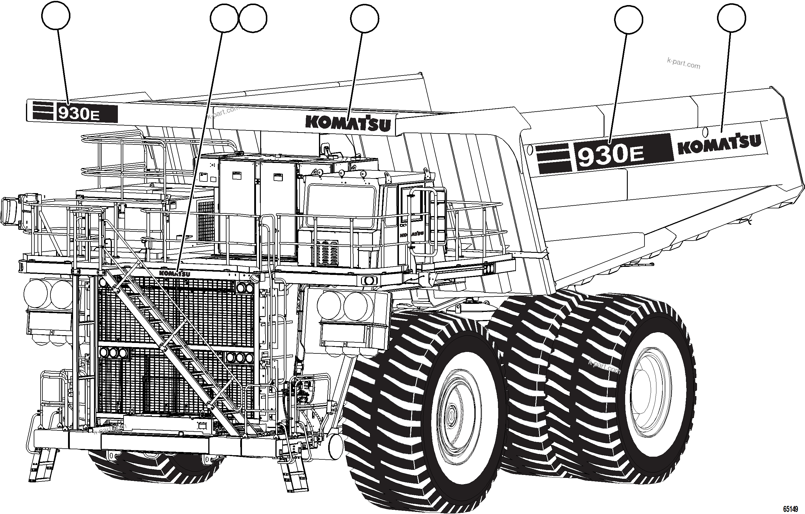 Komatsu parts book diagram for AFE78-AL 930E-5 S/N A40139 - A40140  MOGALAKWENA: TRUCK DECALS
