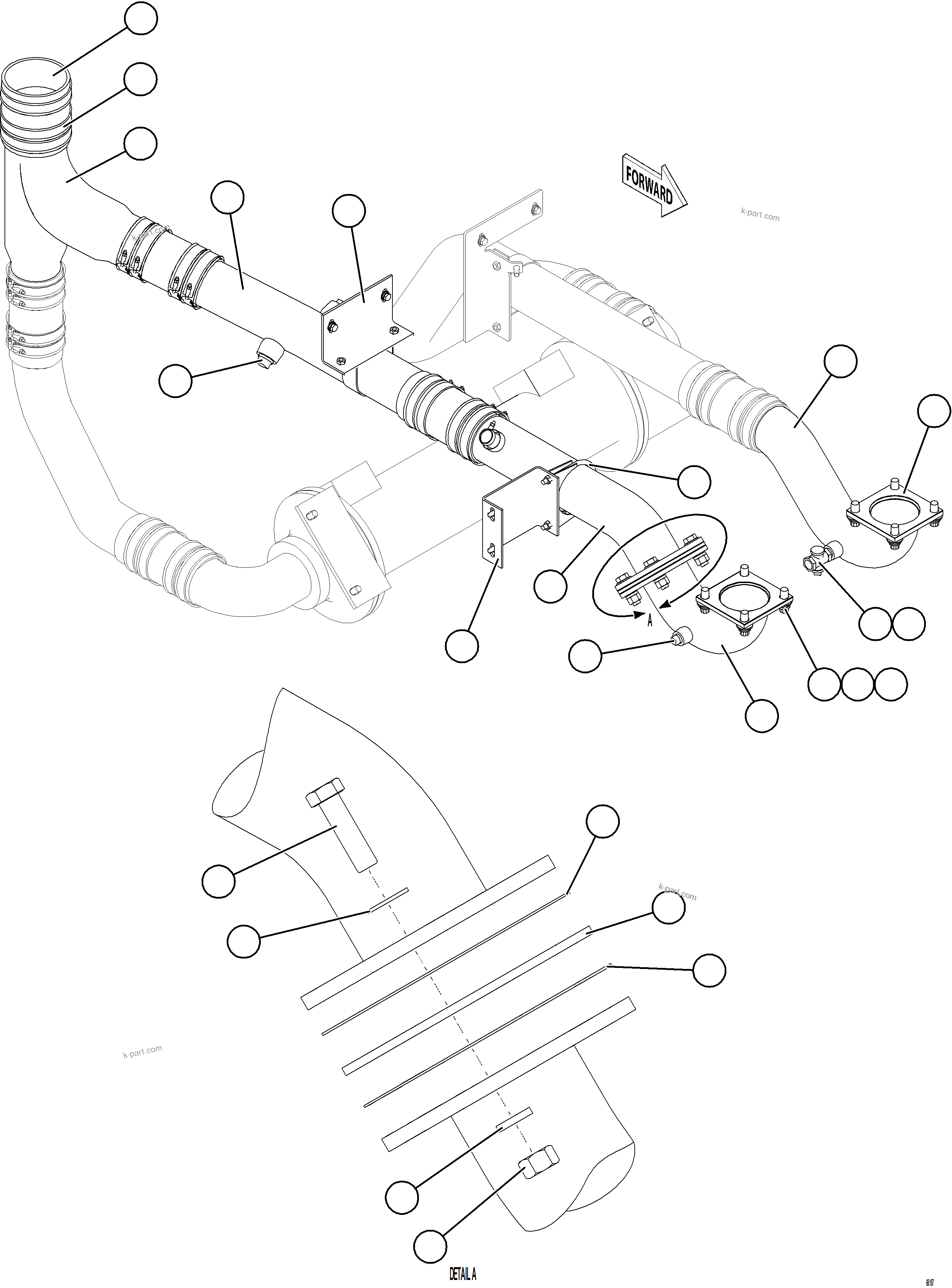 Komatsu parts book diagram for AFE78-AM 930E-5 S/N A40141  IOCC: RADIATOR PIPING    4/4