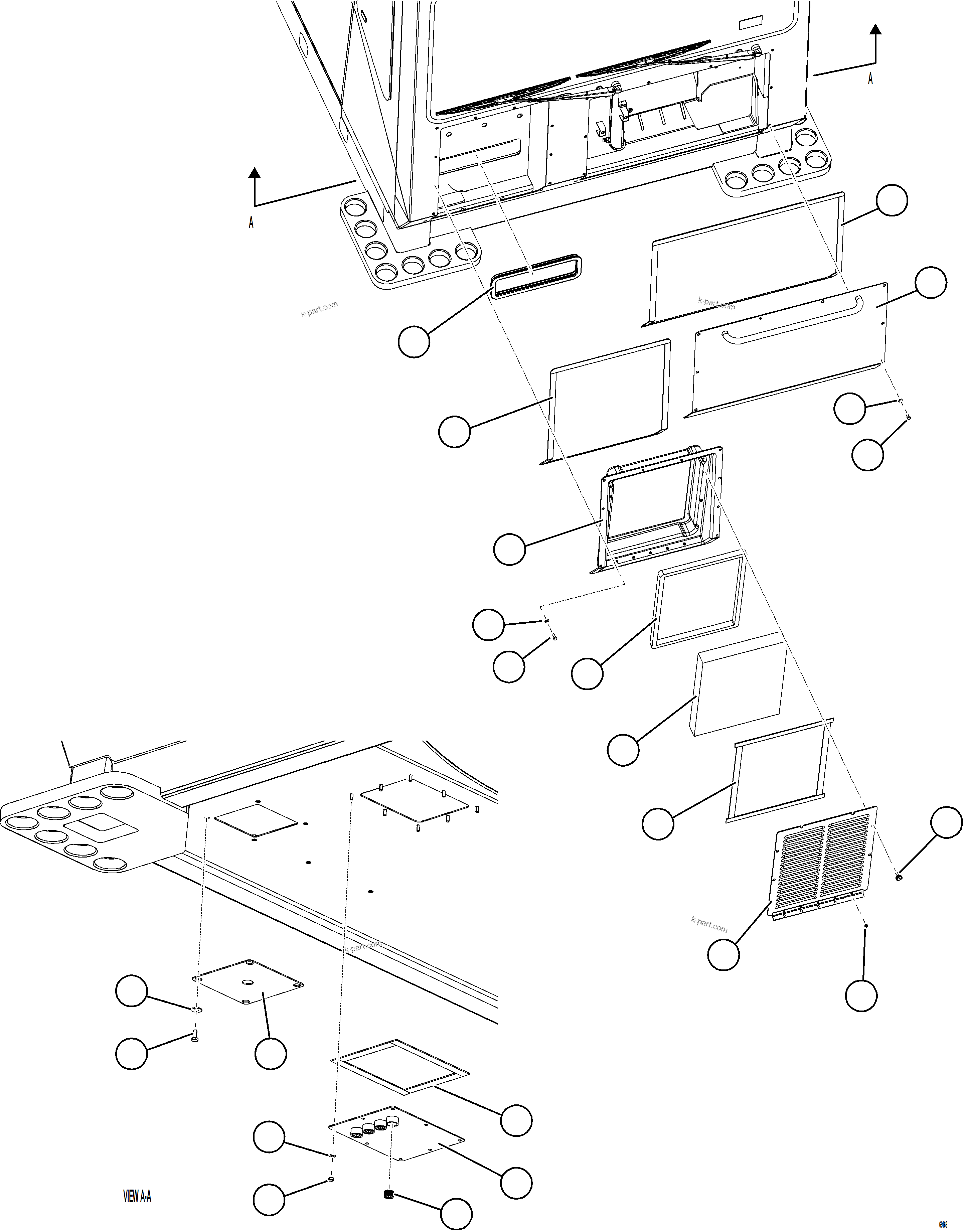 Komatsu parts book diagram for AFE78-AM 930E-5 S/N A40141  IOCC: CAB EXTERNAL COVERS