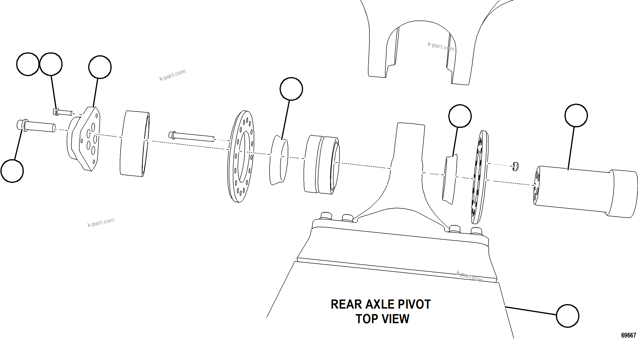 Komatsu parts book diagram for AFE78-AM 930E-5 S/N A40141  IOCC: REAR AXLE HOUSING INSTALLATION