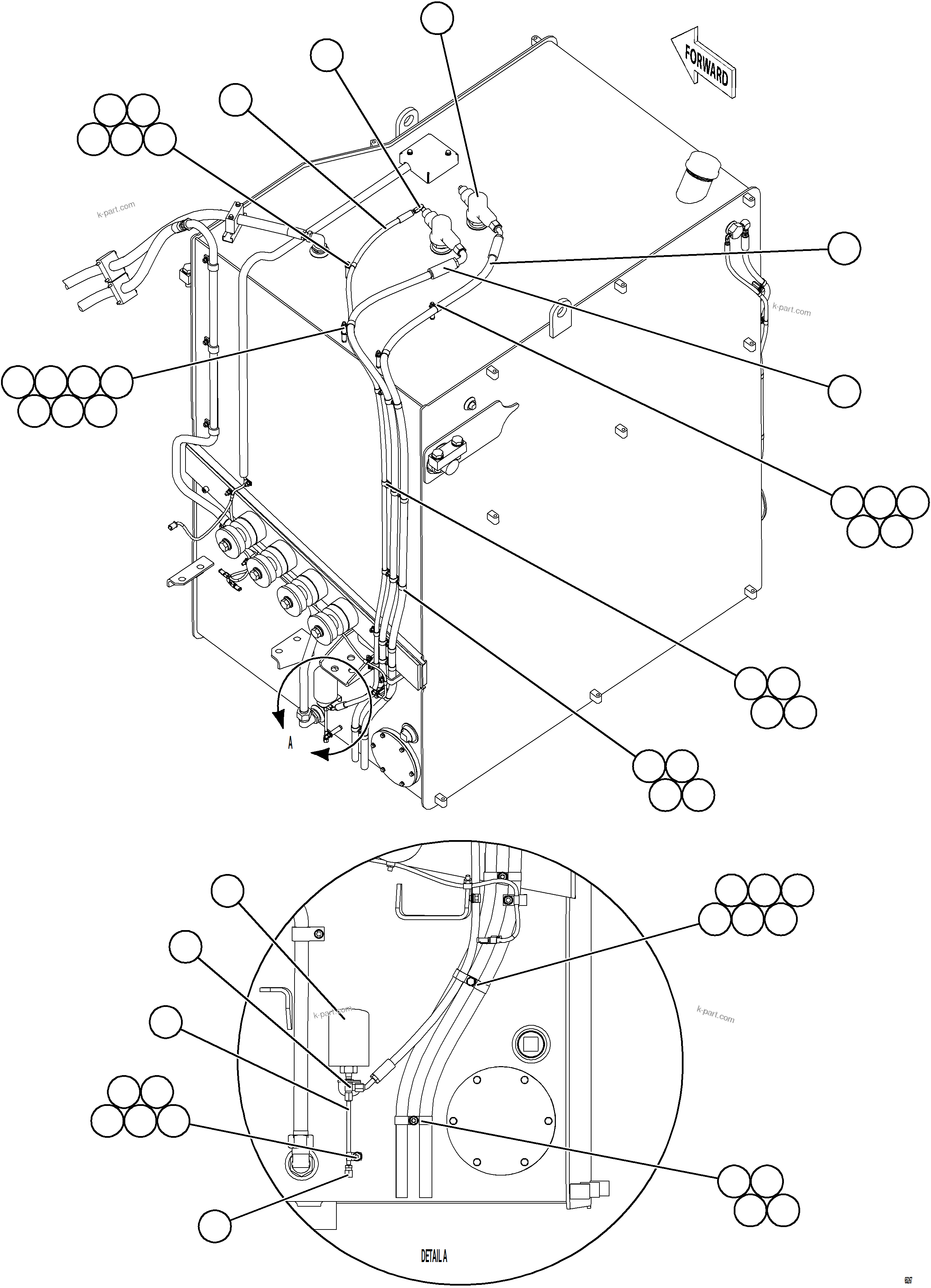 Komatsu parts book diagram for AFE78-BB 930E-5 S/N A40173 - A40175, A40181  LOMAS BAYAS: FUEL SYSTEM PIPING    2/5