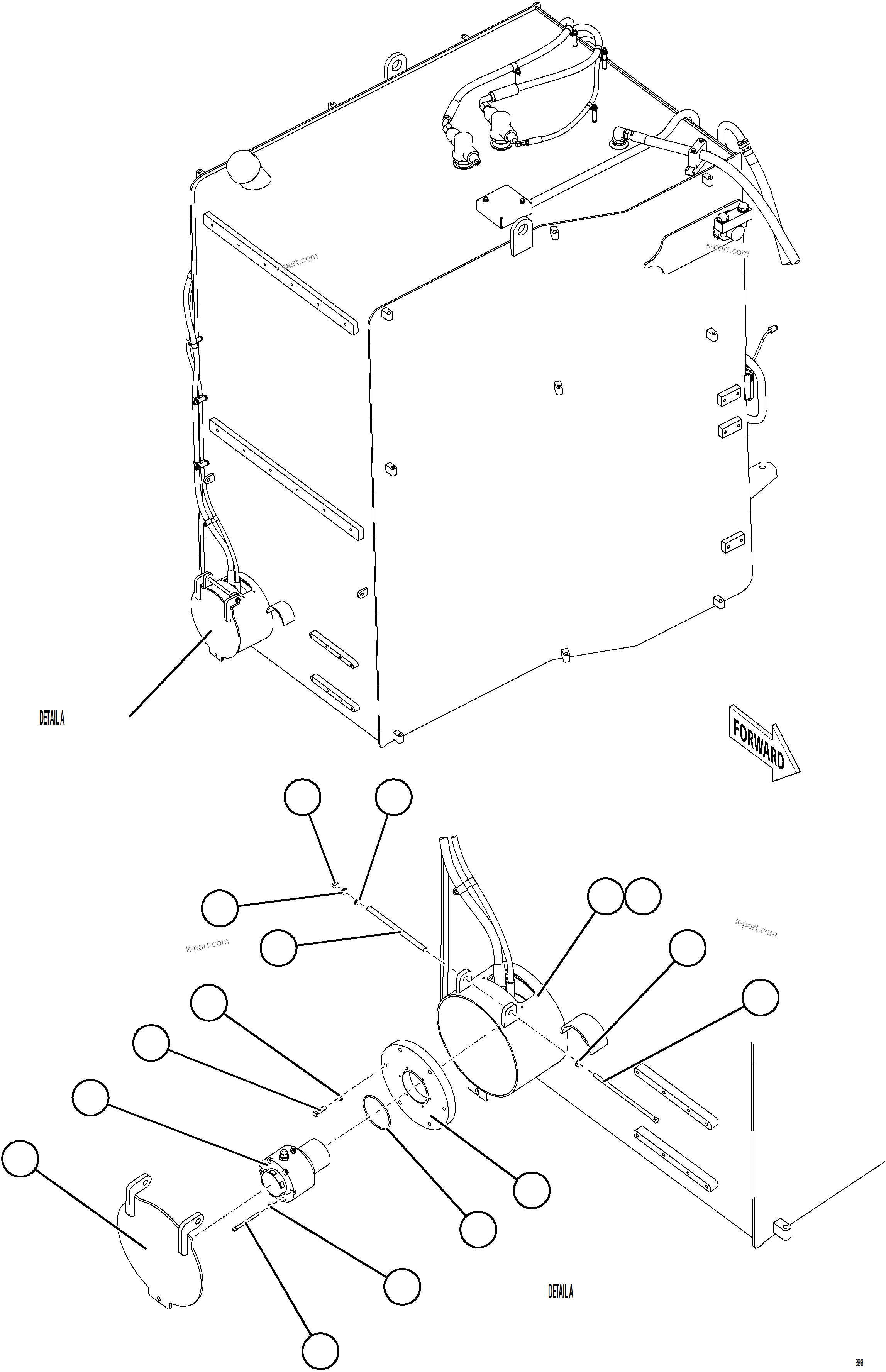 Komatsu parts book diagram for AFE78-BB 930E-5 S/N A40173 - A40175, A40181  LOMAS BAYAS: FUEL TANK REMOTE FILL - RH