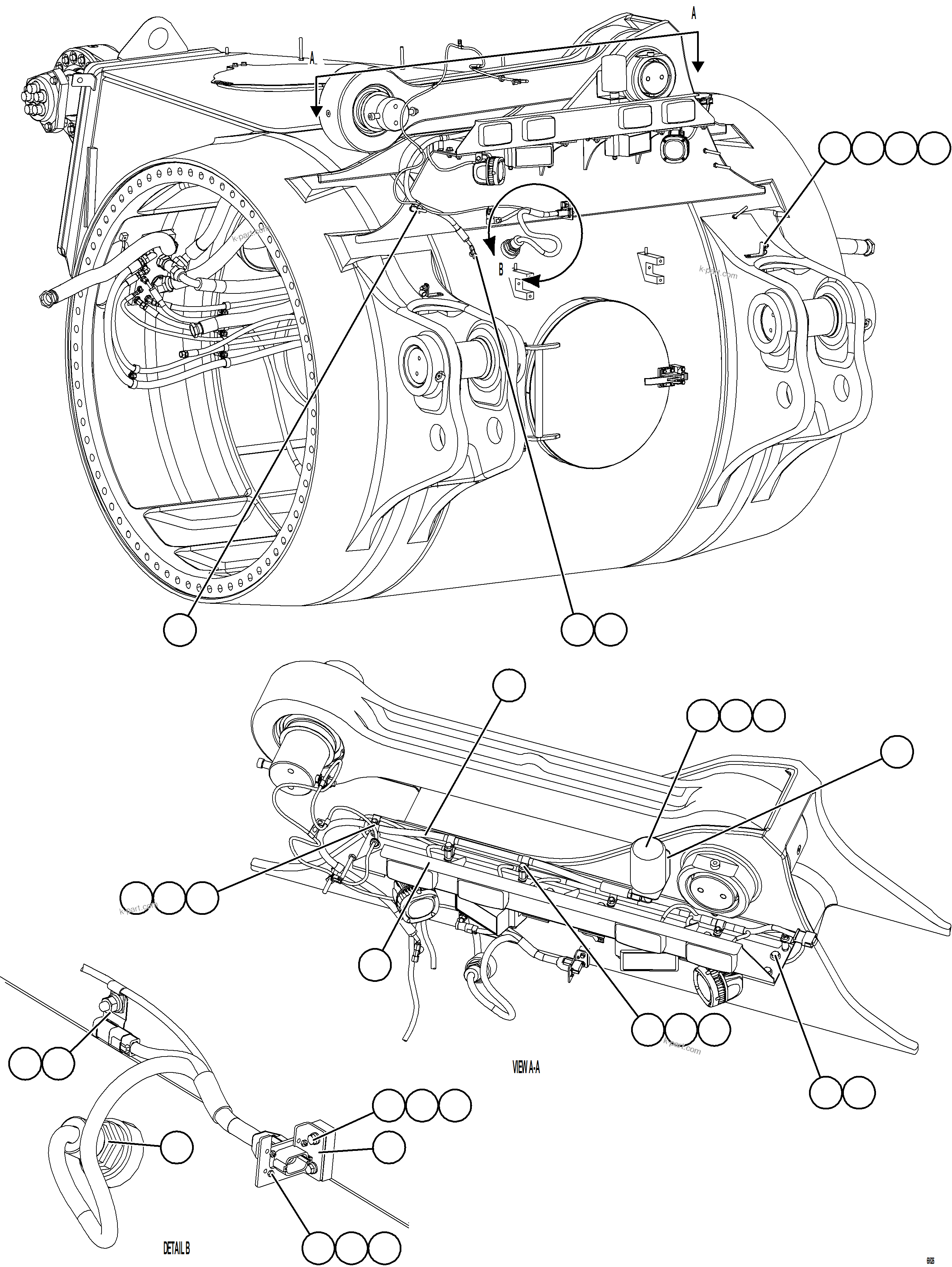 Komatsu parts book diagram for AFE78-BB 930E-5 S/N A40173 - A40175, A40181  LOMAS BAYAS: REAR AXLE BLOWER PRESSURE SWITCH INSTALLATION  2/2