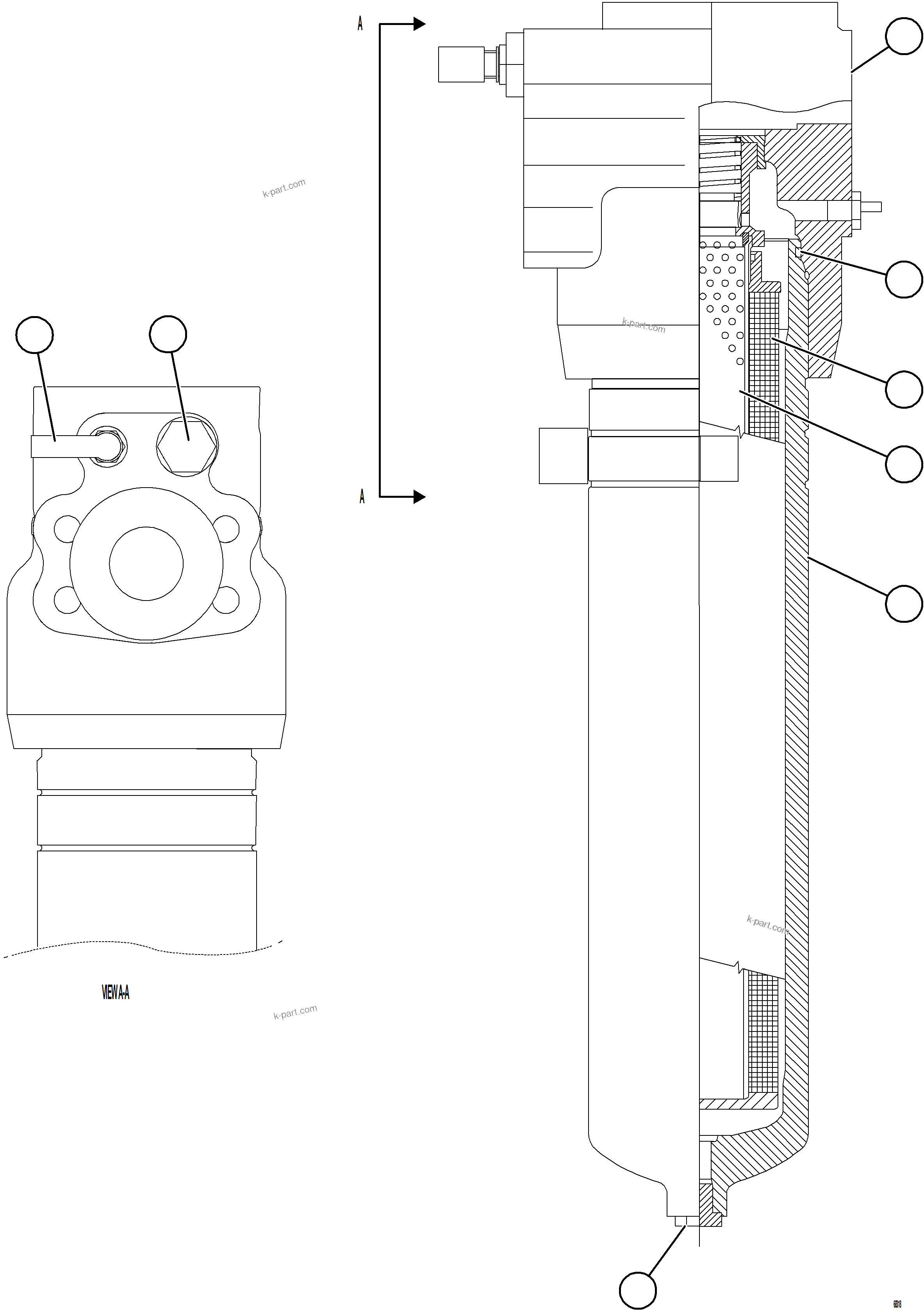 Komatsu parts book diagram for AFE78-BB 930E-5 S/N A40173 - A40175, A40181  LOMAS BAYAS: STEERING FILTER ASSEMBLY    58F-60-40350
