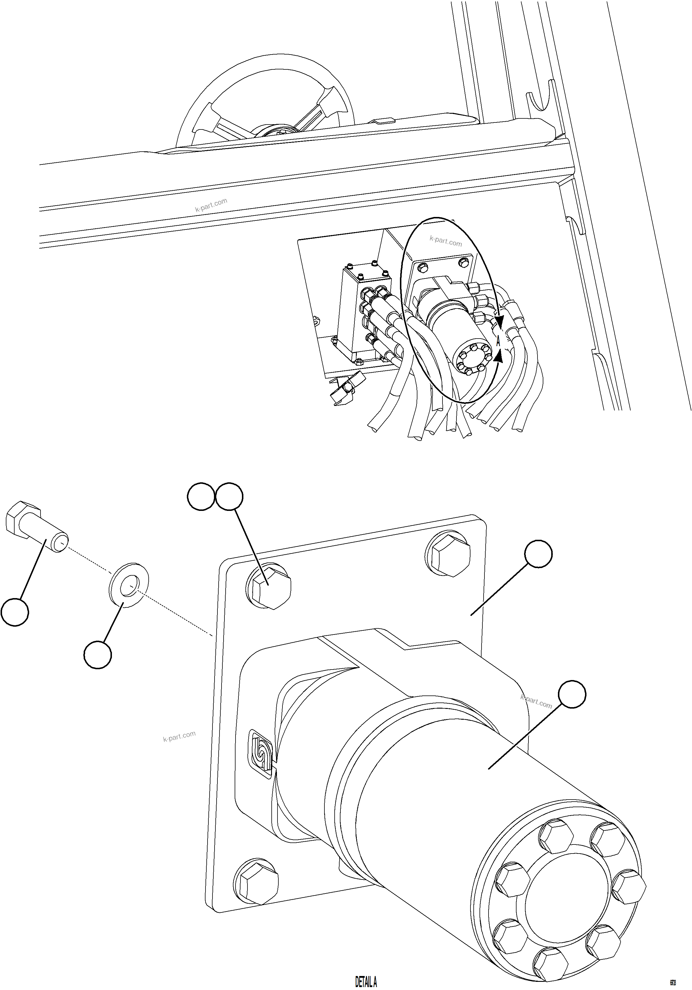 Komatsu parts book diagram for AFE78-BB 930E-5 S/N A40173 - A40175, A40181  LOMAS BAYAS: STEERING CONTROL UNIT INSTALLATION