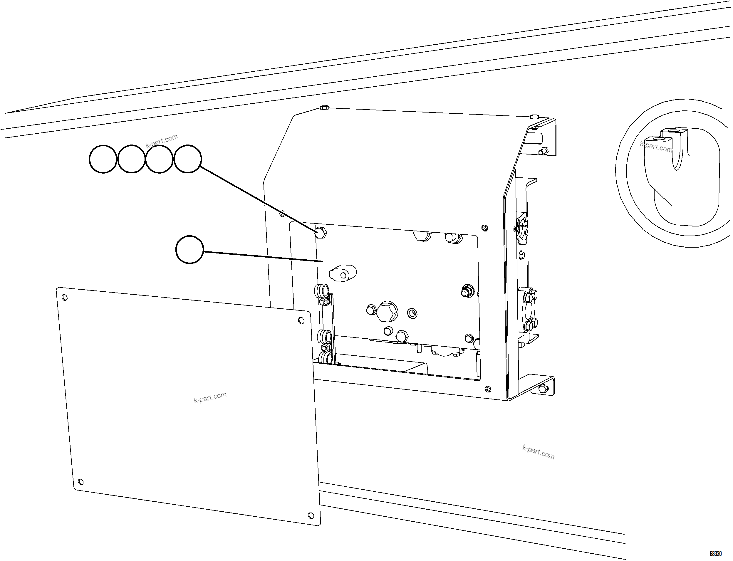 Komatsu parts book diagram for AFE78-BB 930E-5 S/N A40173 - A40175, A40181  LOMAS BAYAS: STEERING BLEEDDOWN MANIFOLD INSTALLATION