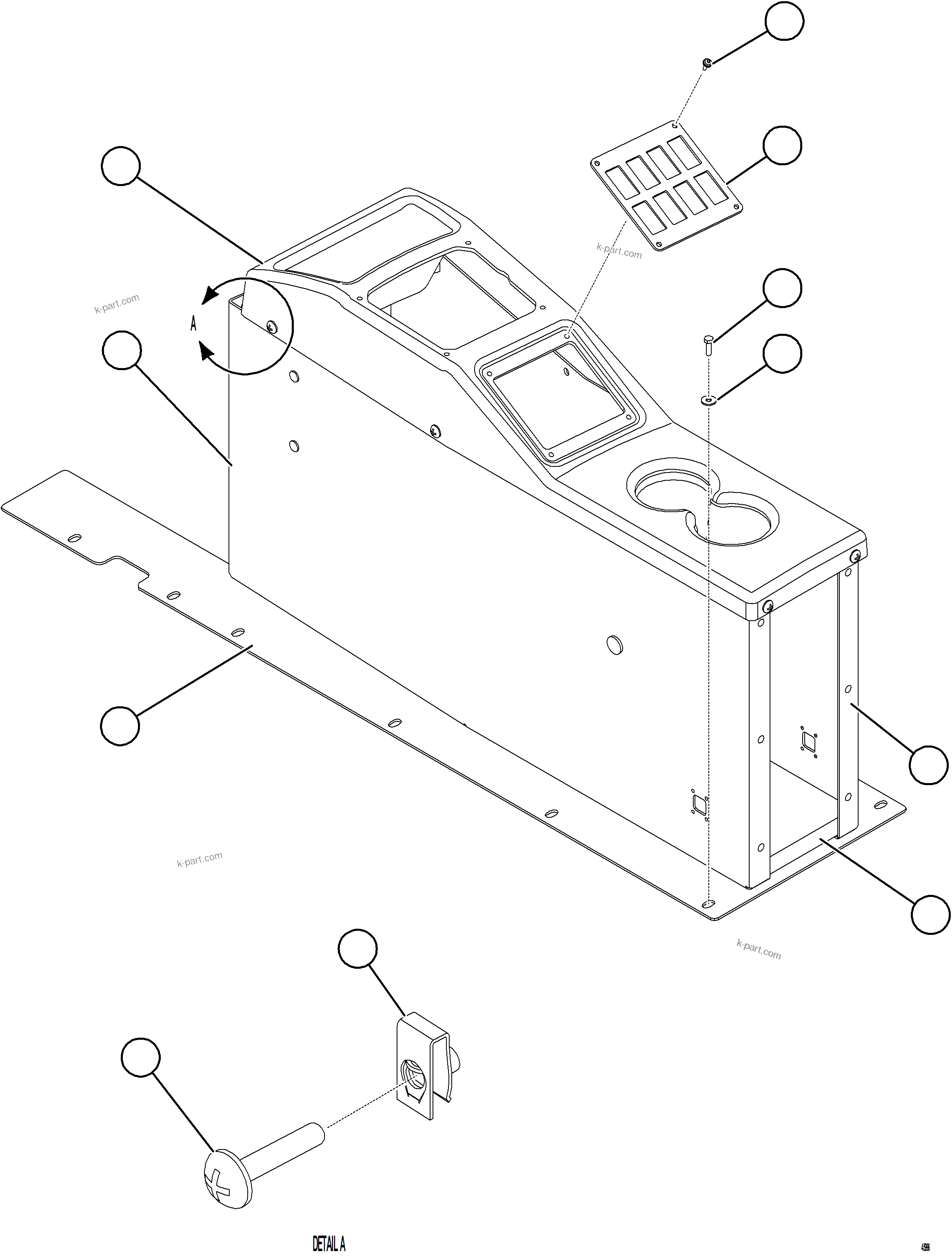 Komatsu parts book diagram for AFE78-BB 930E-5 S/N A40173 - A40175, A40181  LOMAS BAYAS: CENTER CONSOLE MODULE - STRUCTURAL