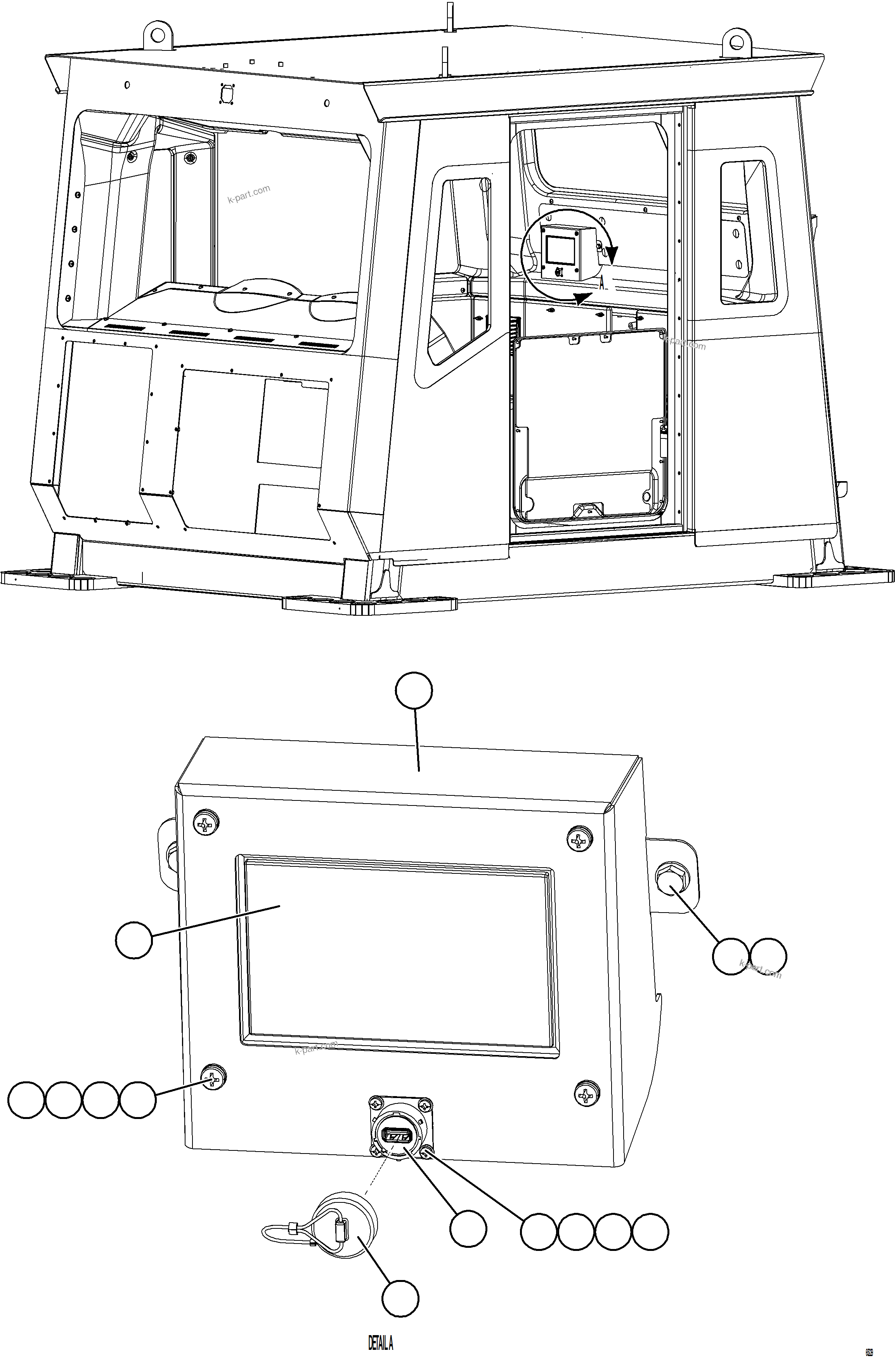 Komatsu parts book diagram for AFE78-BB 930E-5 S/N A40173 - A40175, A40181  LOMAS BAYAS: VID PANEL INSTALLATION
