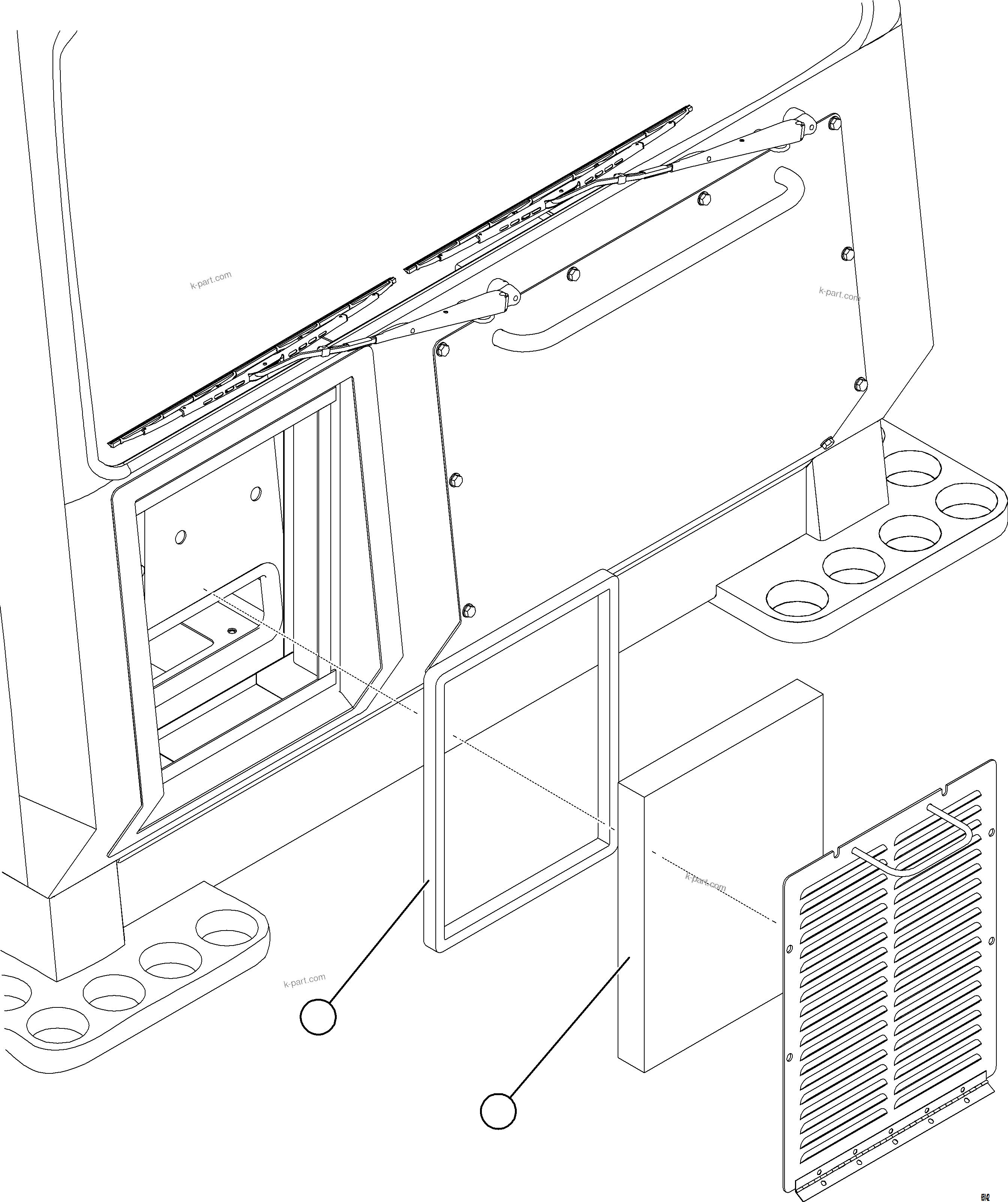Komatsu parts book diagram for AFE78-BB 930E-5 S/N A40173 - A40175, A40181  LOMAS BAYAS: HVAC EXTERNAL FILTER