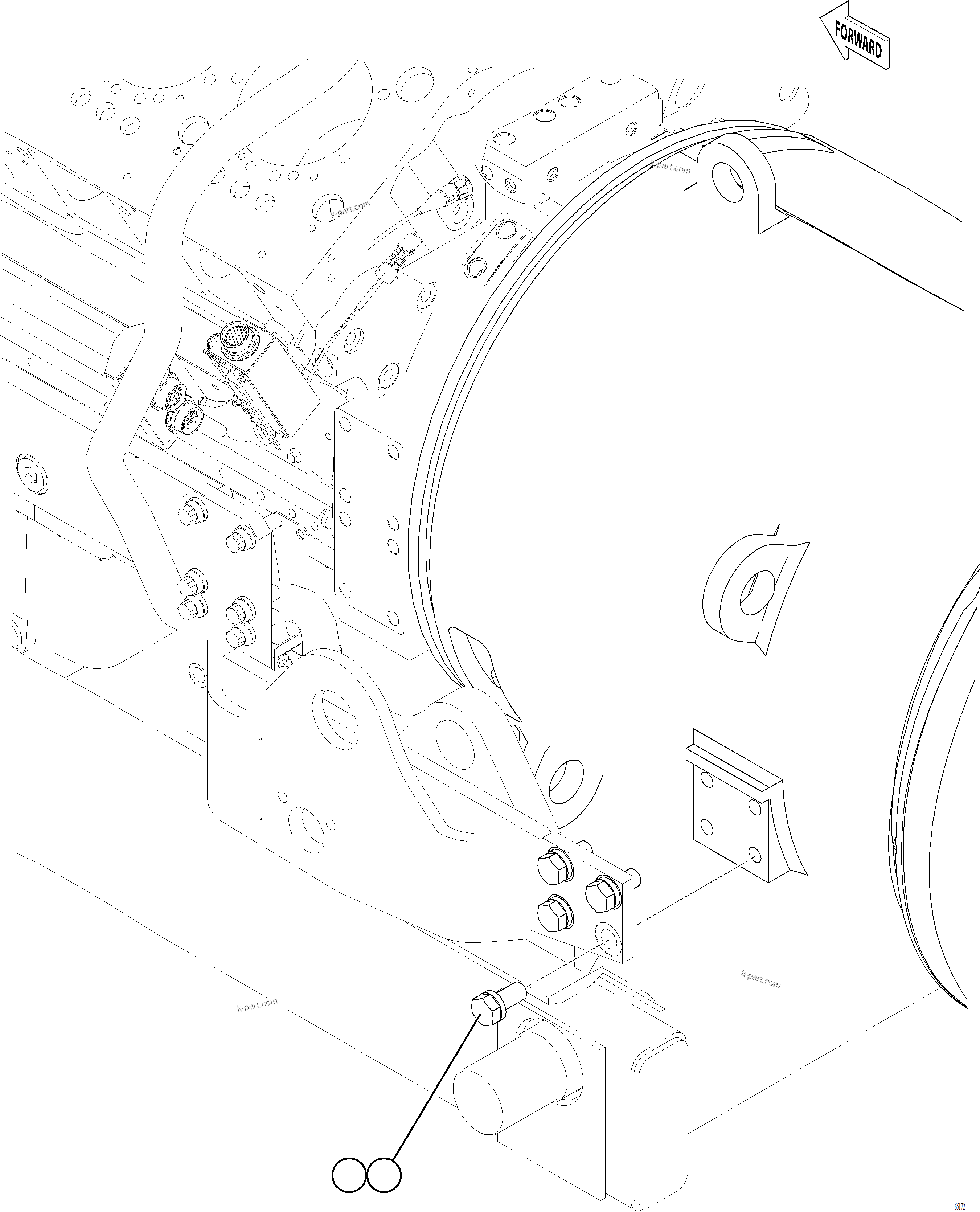 Komatsu parts book diagram for AFE78-BD 930E-5 S/N A40180  THEISS: ENGINE CRADLE INSTALLATION    2/2
