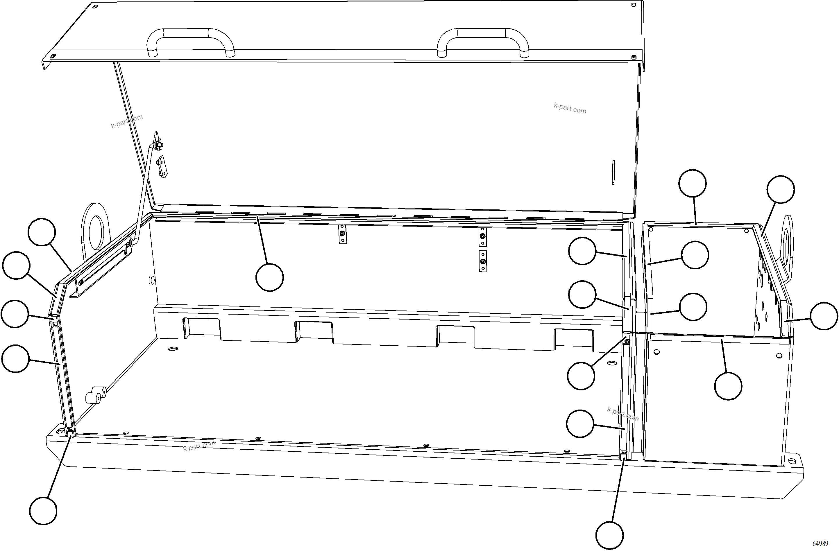 Komatsu parts book diagram for AFE78-BD 930E-5 S/N A40180  THEISS: BATTERY BOX ASSEMBLY    3/7    58F-54-20972