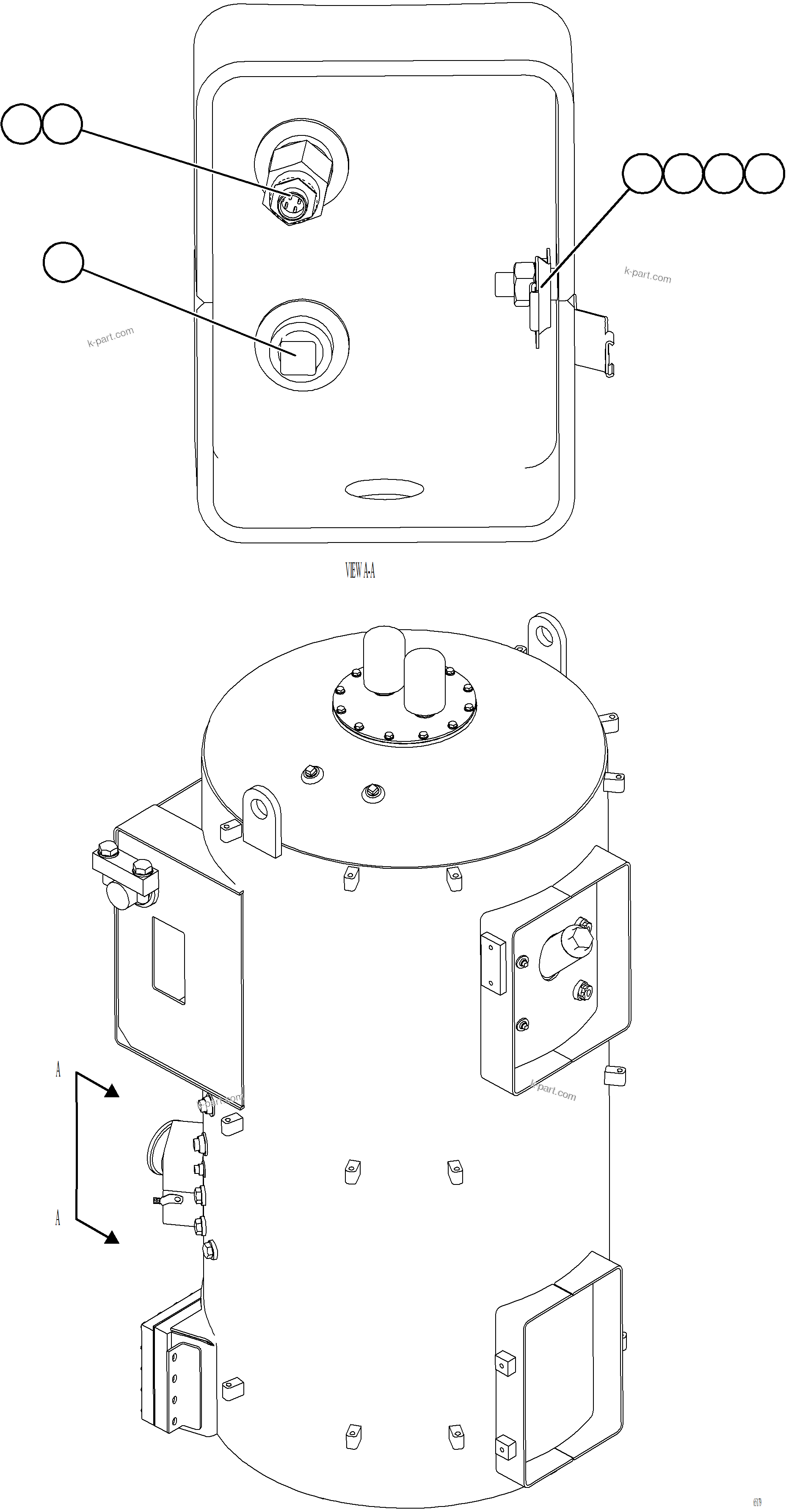 Komatsu parts book diagram for AFE78-BD 930E-5 S/N A40180  THEISS: HYDRAULIC TANK SENSOR & SWITCH