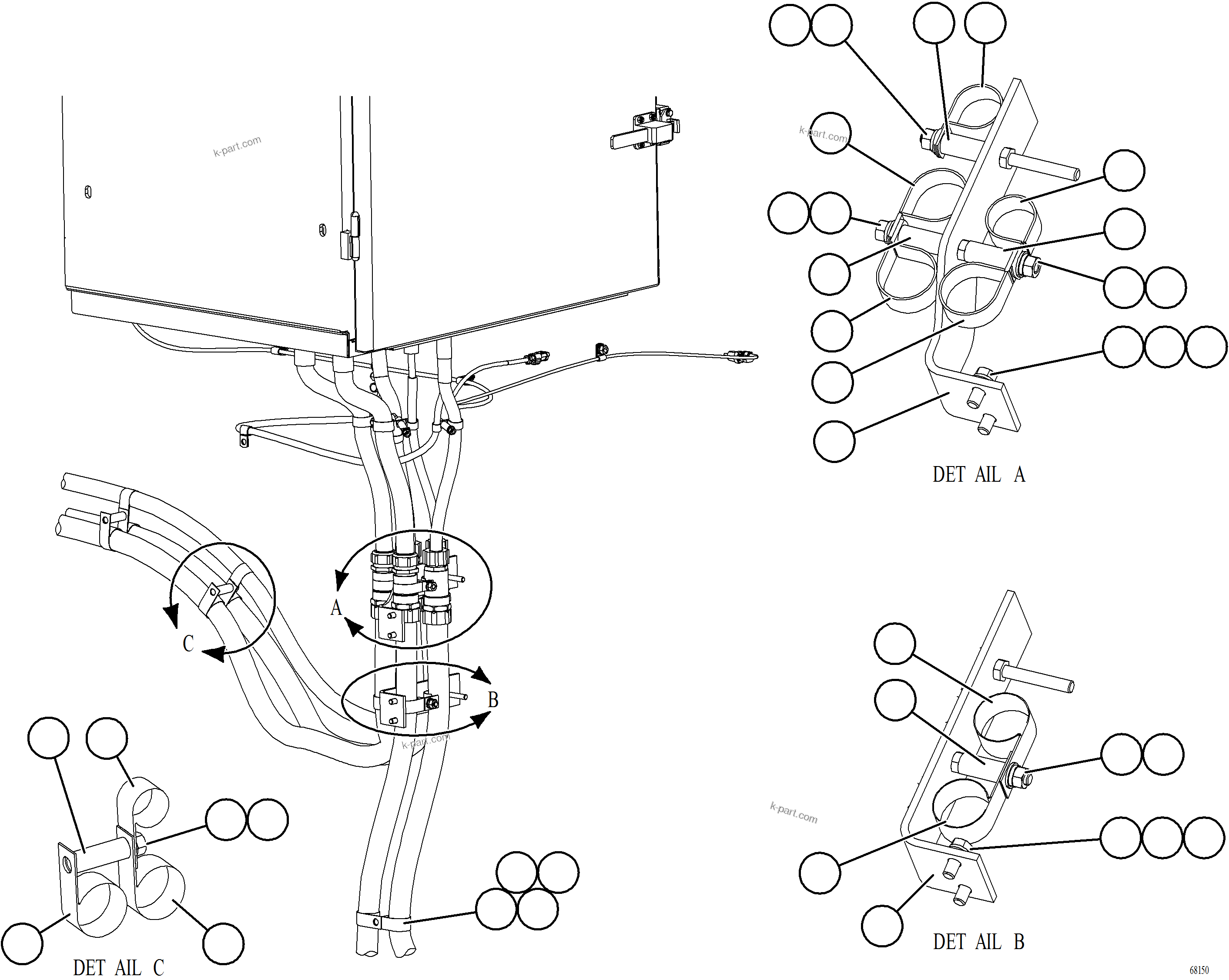 Komatsu parts book diagram for AFE78-BD 930E-5 S/N A40180  THEISS: AUXILIARY CONTROL CABINET EXTERNAL WIRING CLAMPING