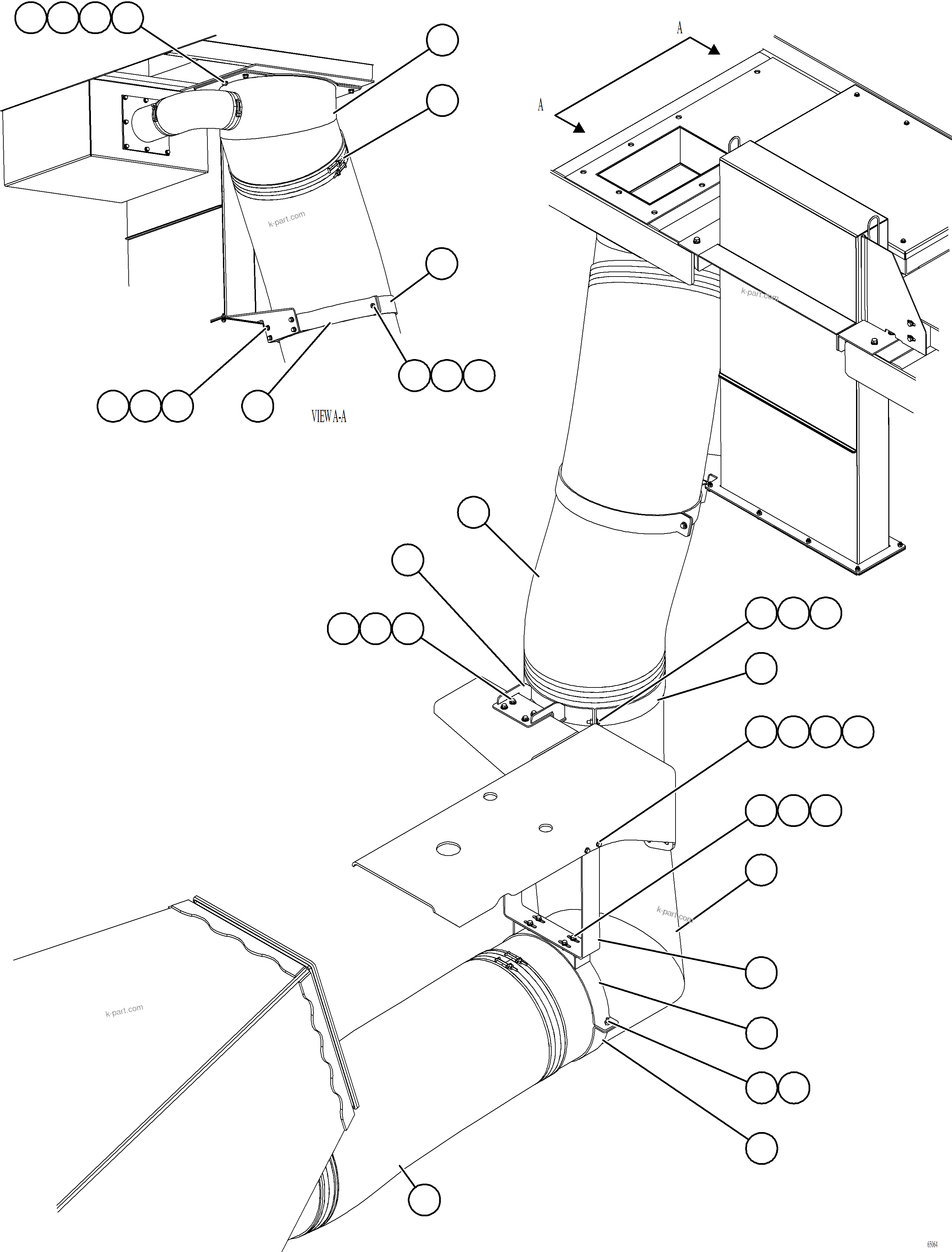 Komatsu parts book diagram for AFE78-BD 930E-5 S/N A40180  THEISS: REAR AXLE BLOWER DUCTS