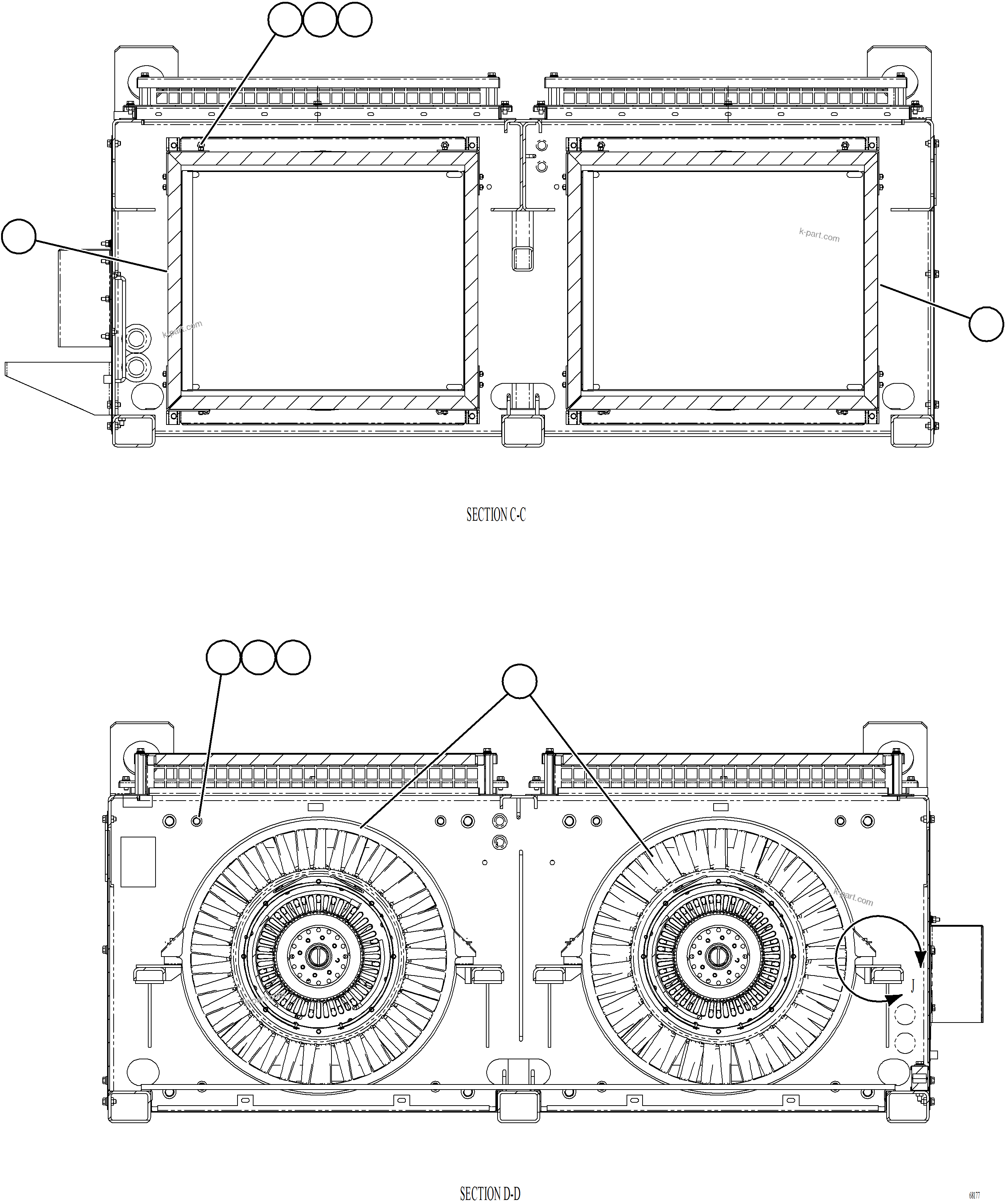 Komatsu parts book diagram for AFE78-BD 930E-5 S/N A40180  THEISS: RETARDING GRID    4/6    58F-06-03102