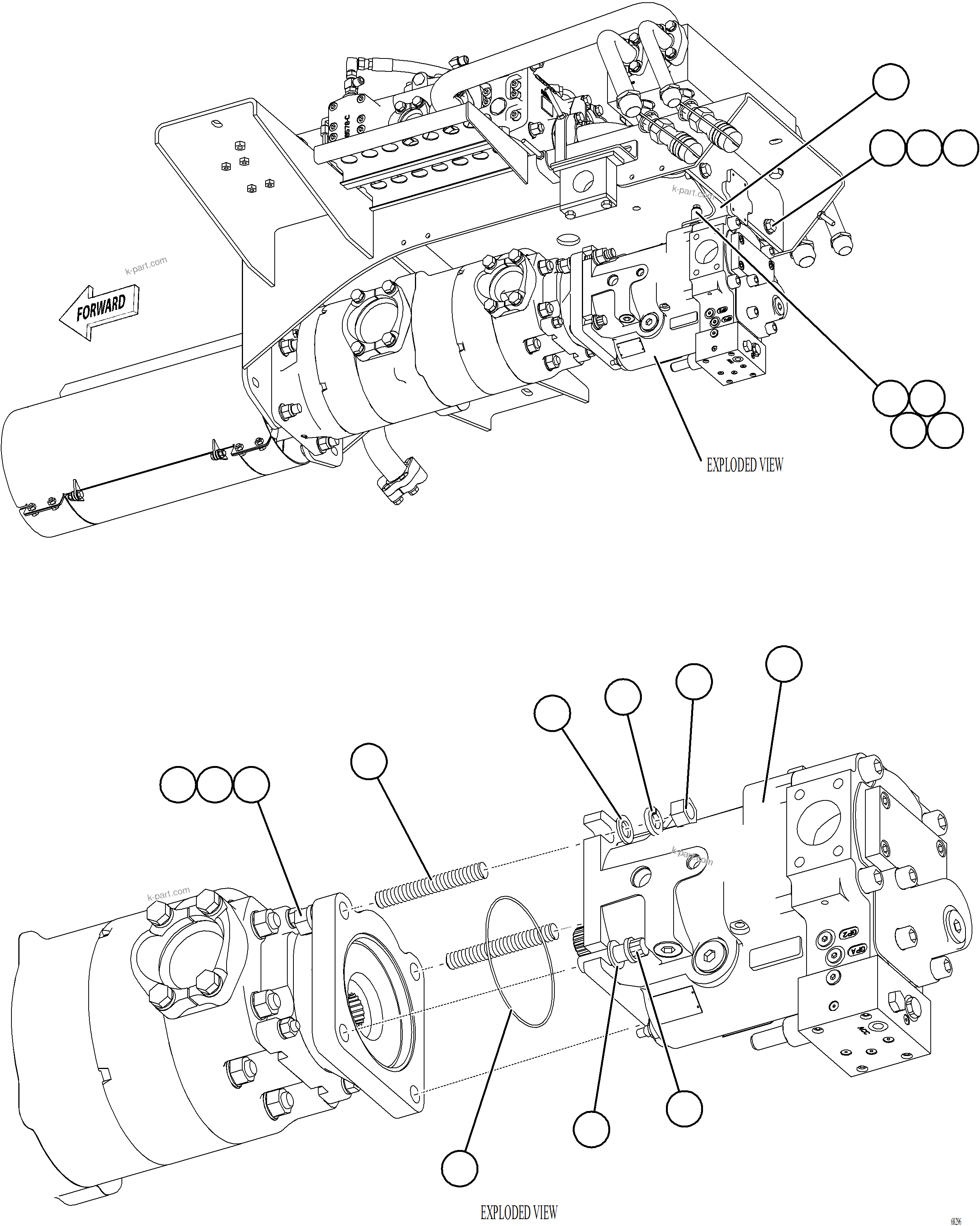 Komatsu parts book diagram for AFE78-BD 930E-5 S/N A40180  THEISS: STEERING PUMP INSTALLATION
