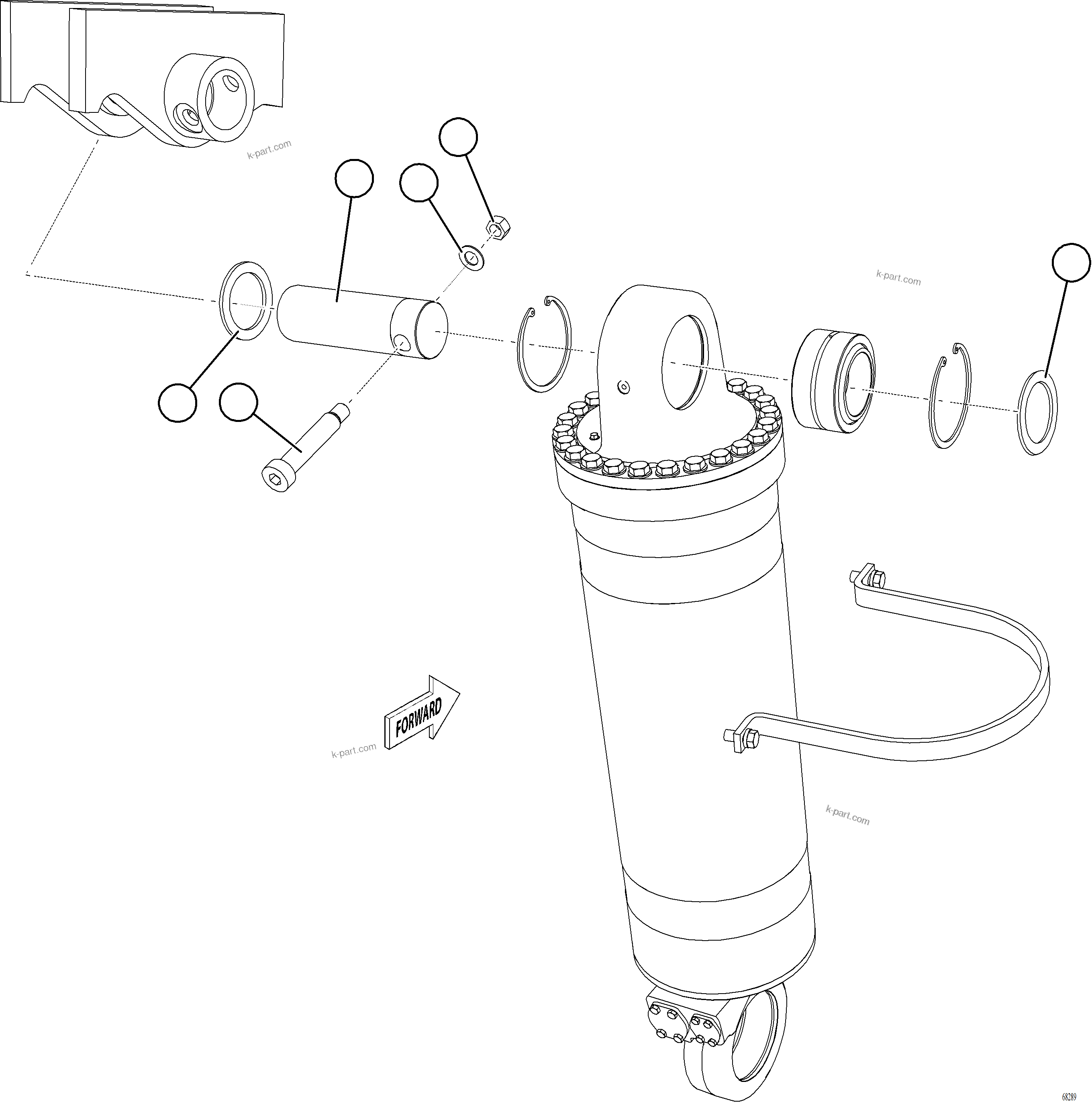 Komatsu parts book diagram for AFE78-BD 930E-5 S/N A40180  THEISS: HOIST CYLINDER INSTALLATION - TOP