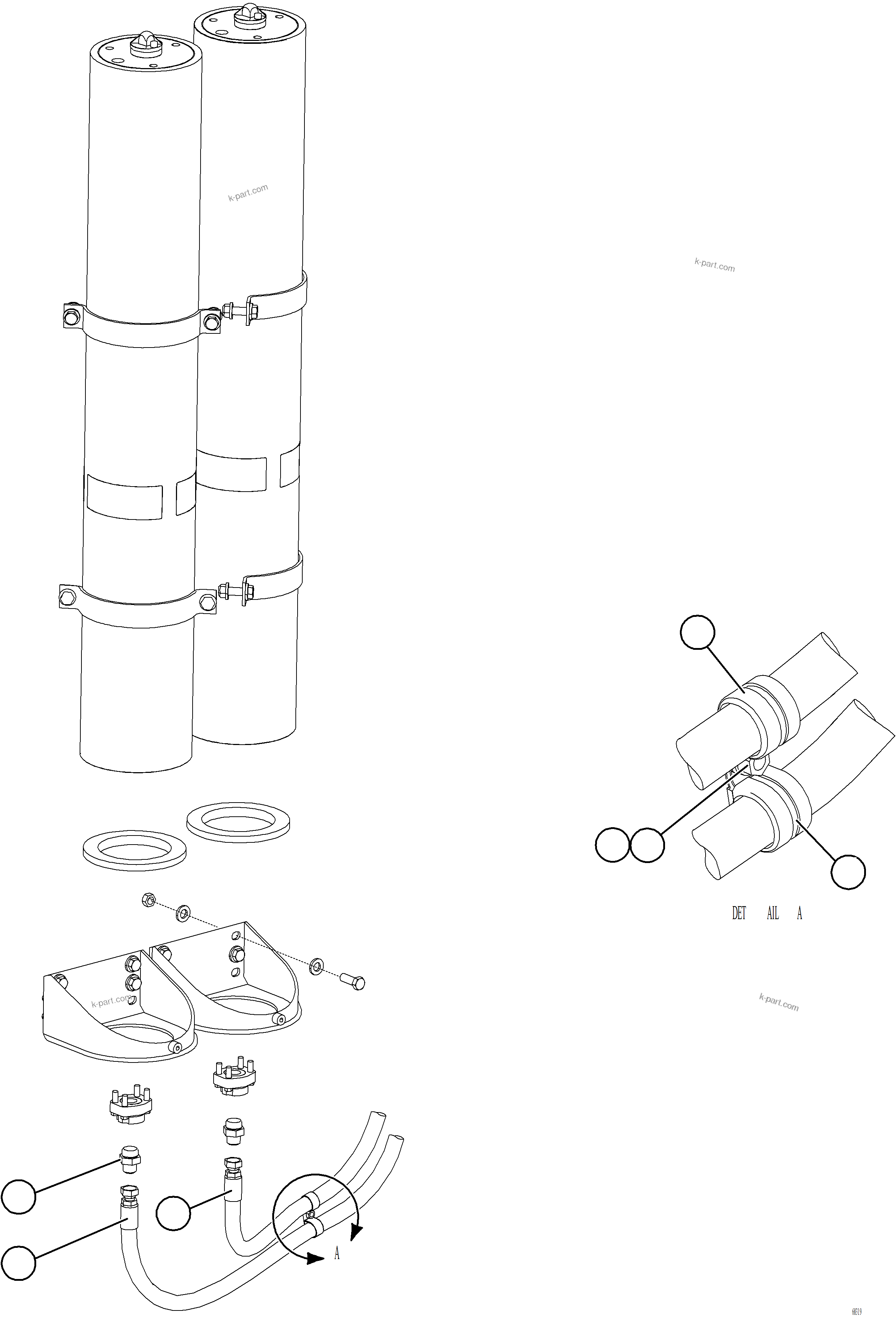 Komatsu parts book diagram for AFE78-BD 930E-5 S/N A40180  THEISS: BRAKE ACCUMULATOR INSTALLATION    2/2