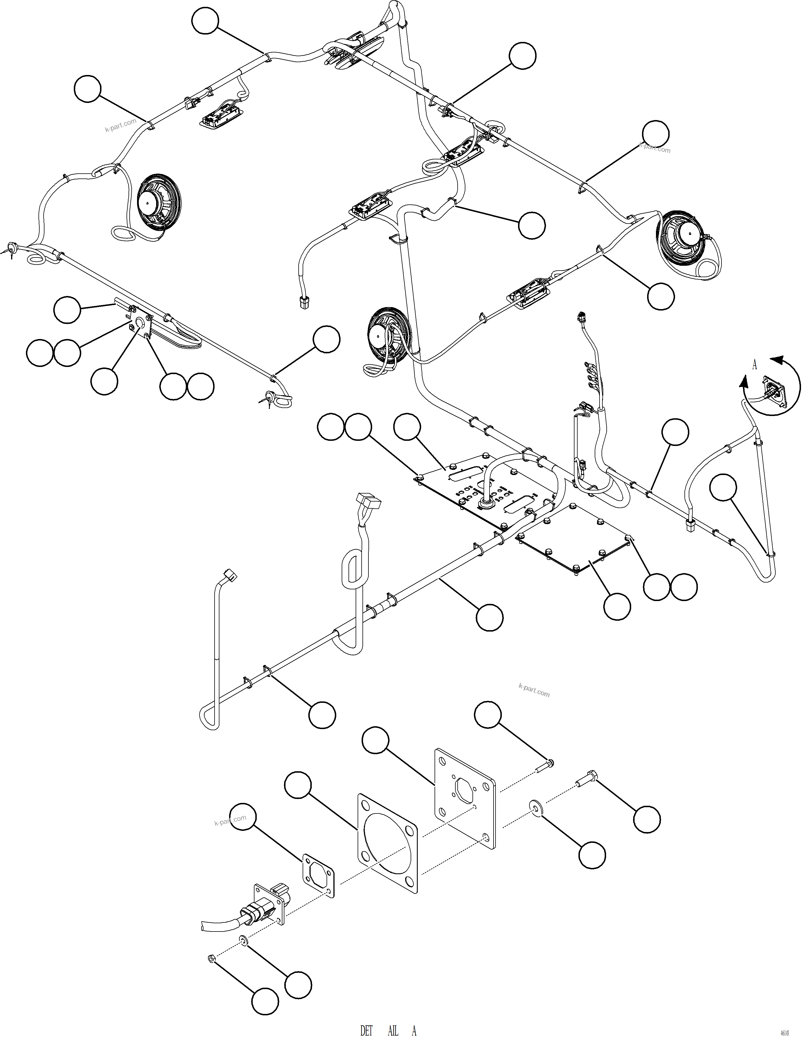 Komatsu parts book diagram for AFE78-BD 930E-5 S/N A40180  THEISS: CAB INTERNAL WIRING