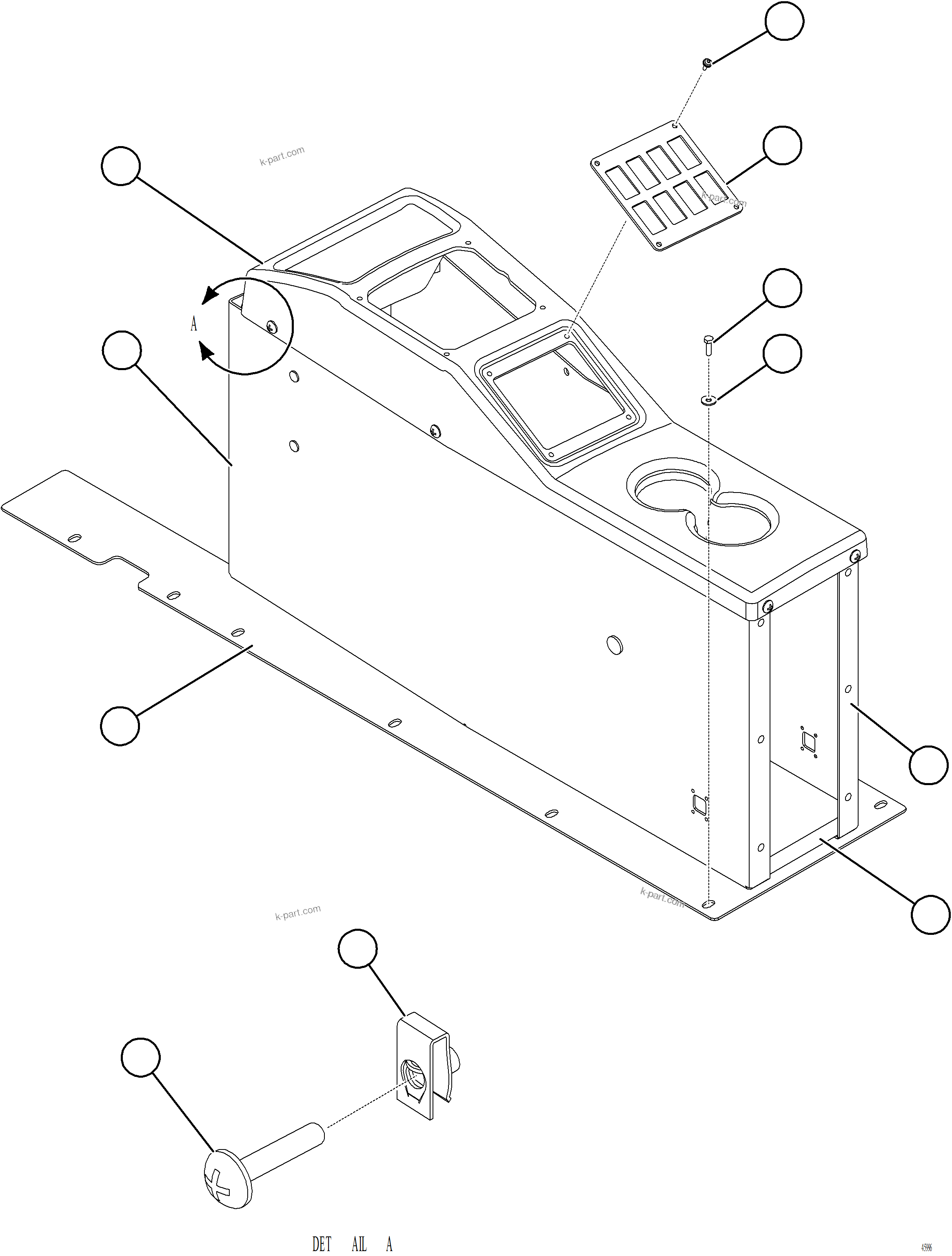 Komatsu parts book diagram for AFE78-BD 930E-5 S/N A40180  THEISS: CENTER CONSOLE MODULE - STRUCTURAL