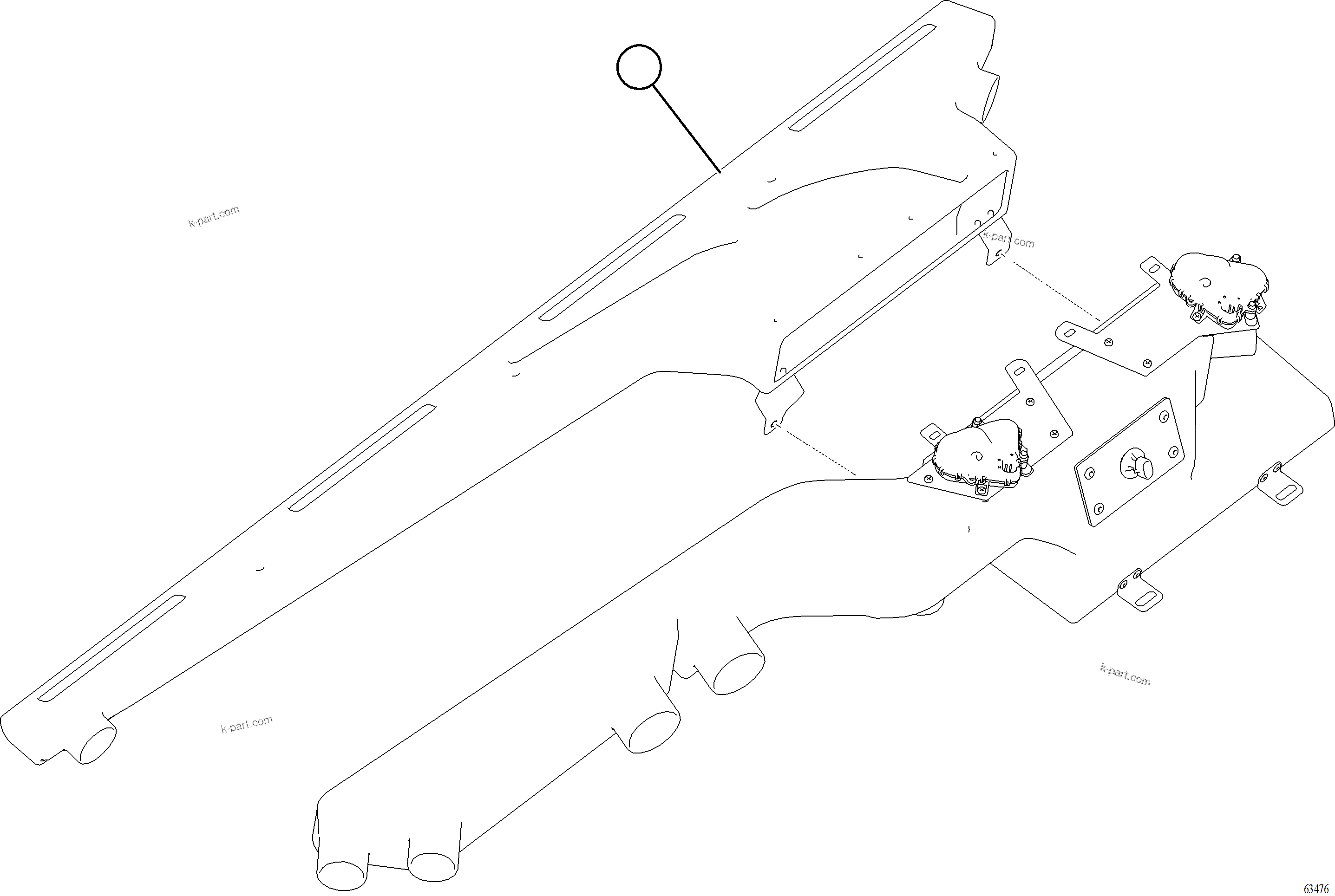 Komatsu parts book diagram for AFE78-BD 930E-5 S/N A40180  THEISS: HVAC DEFROST DUCT ASSEMBLY    58E-98-20031