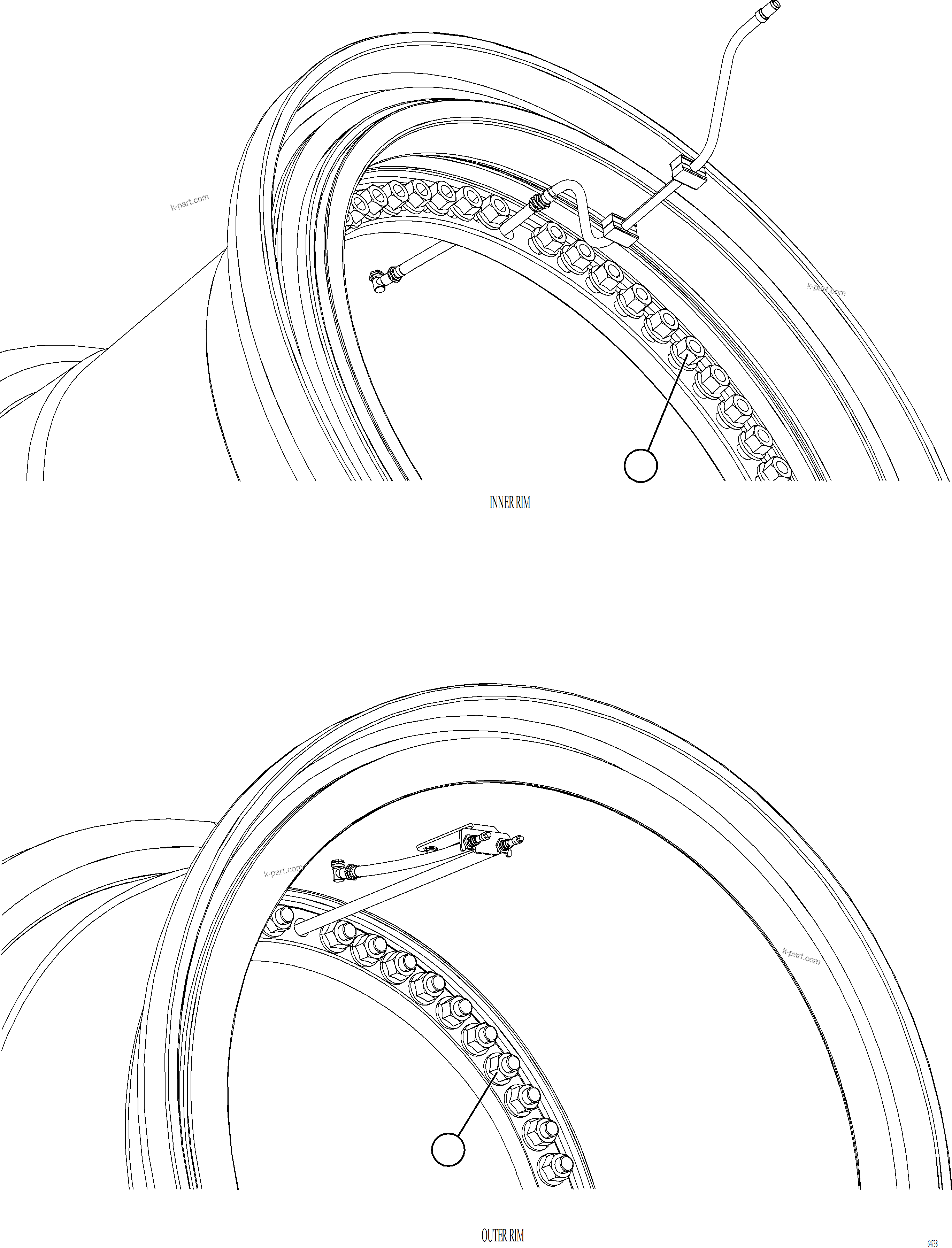 Komatsu parts book diagram for AFE78-BD 930E-5 S/N A40180  THEISS: REAR WHEEL INSTALLATION - SMART RIM