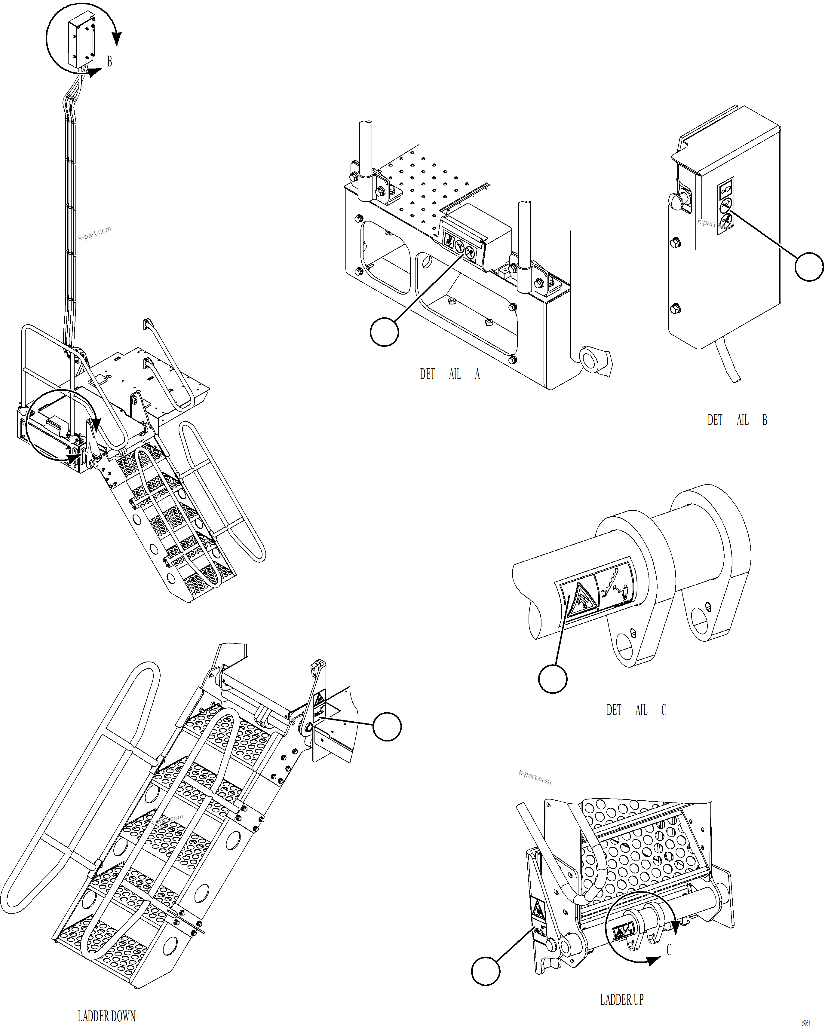 Komatsu parts book diagram for AFE78-BD 930E-5 S/N A40180  THEISS: SAFETY LABELS    8/8