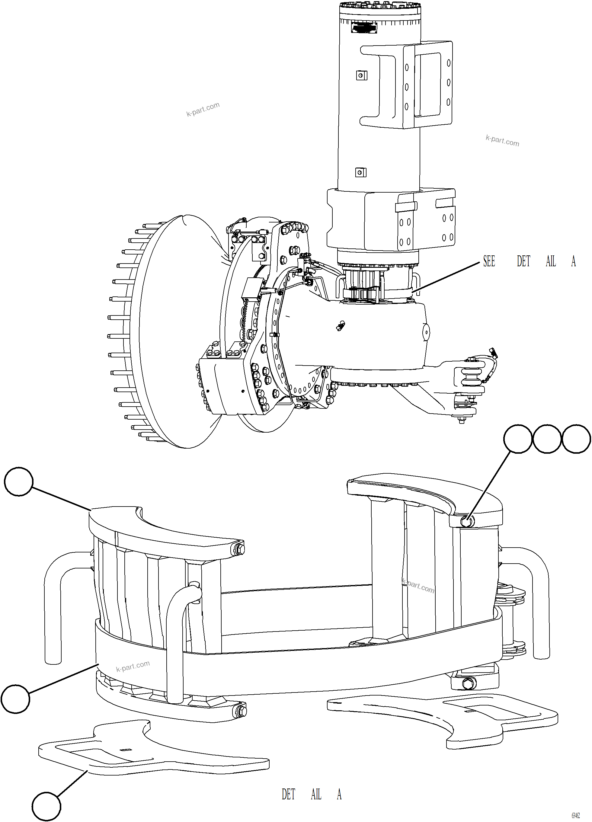 Komatsu parts book diagram for AFE78-BD 930E-5 S/N A40180  THEISS: SUSPENSION CHARGING BLOCK KIT - FRONT