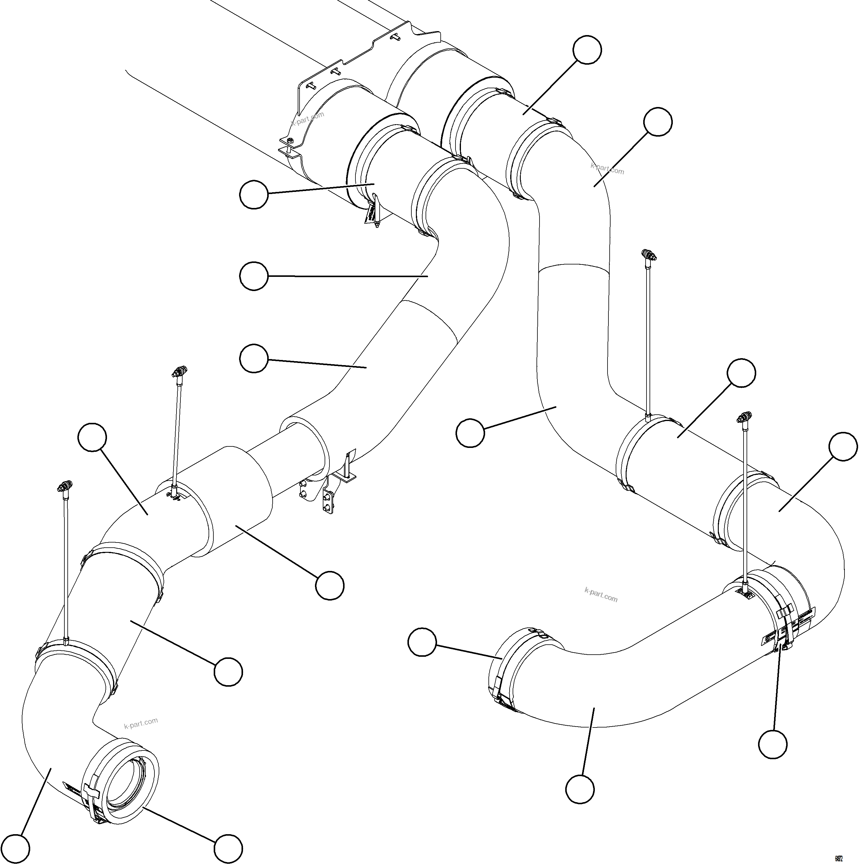Komatsu parts book diagram for AFE78-BH 930E-5 S/N A40200  LOS PELAMBRES: EXHAUST BLANKETS