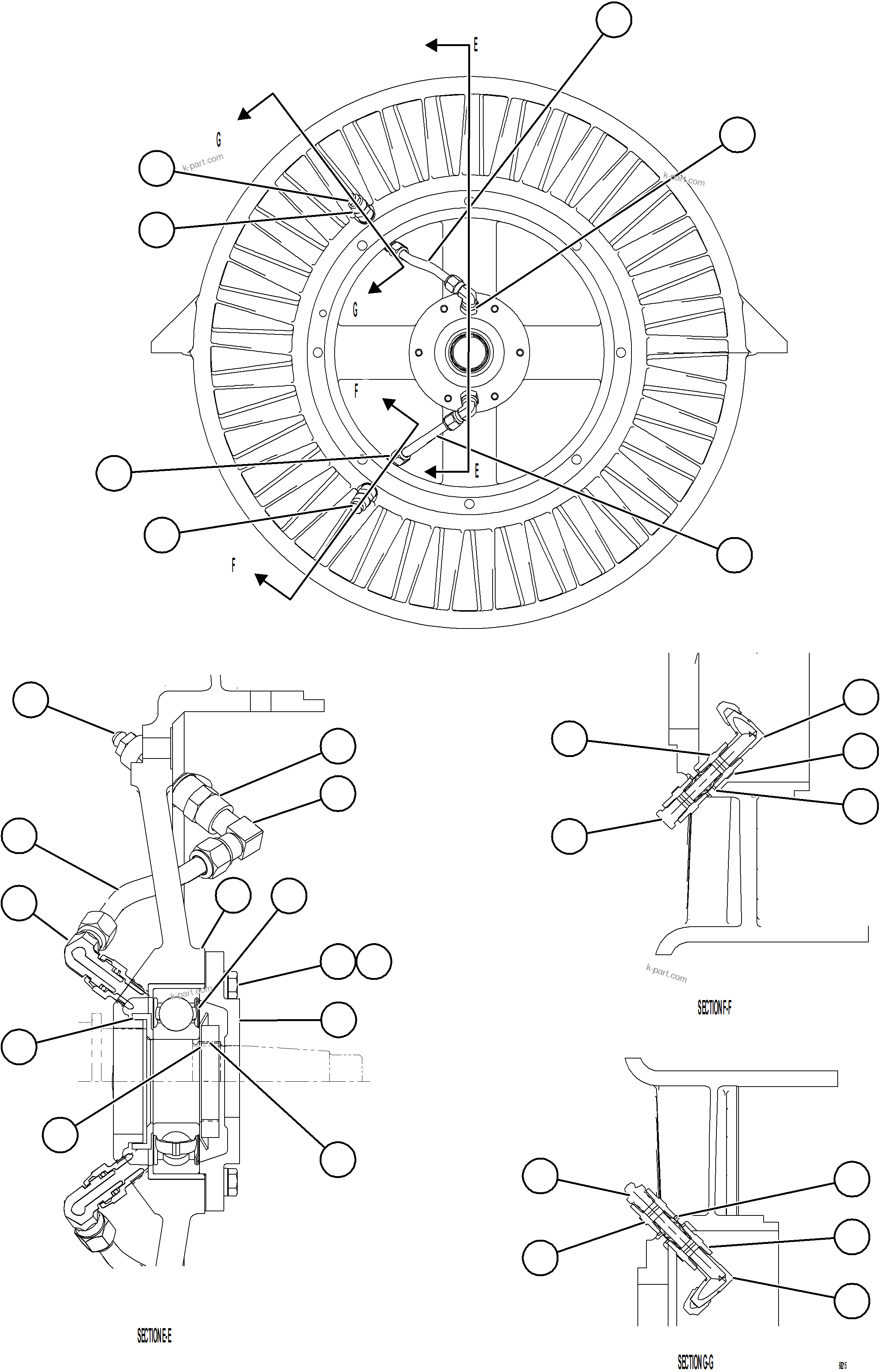 Komatsu parts book diagram for AFE78-BH 930E-5 S/N A40200  LOS PELAMBRES: GRID BLOWER MOTOR    3/4    58F-98-01340