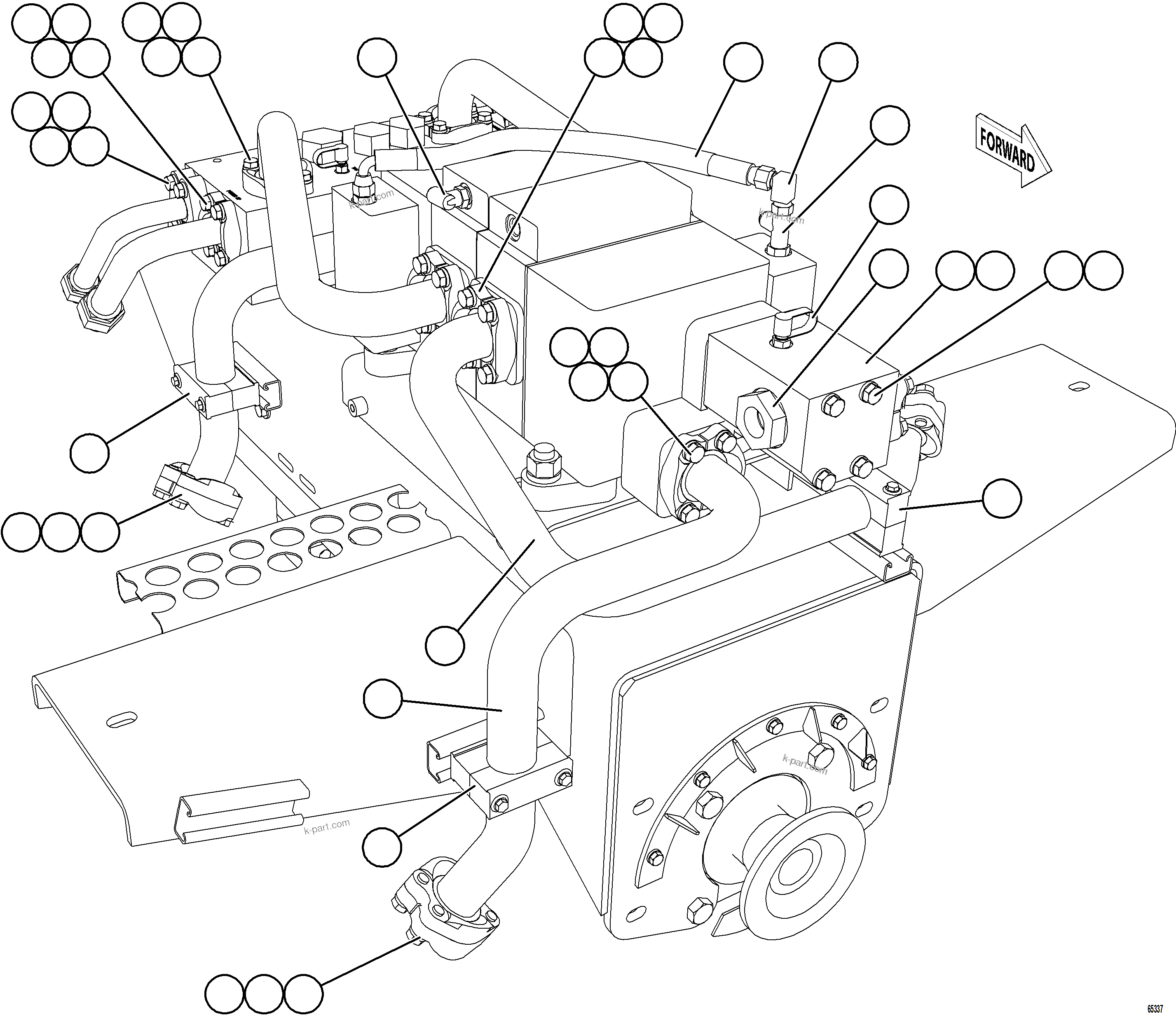 Komatsu parts book diagram for AFE78-BH 930E-5 S/N A40200  LOS PELAMBRES: VALVE/PUMP MODULE PIPING    2/3