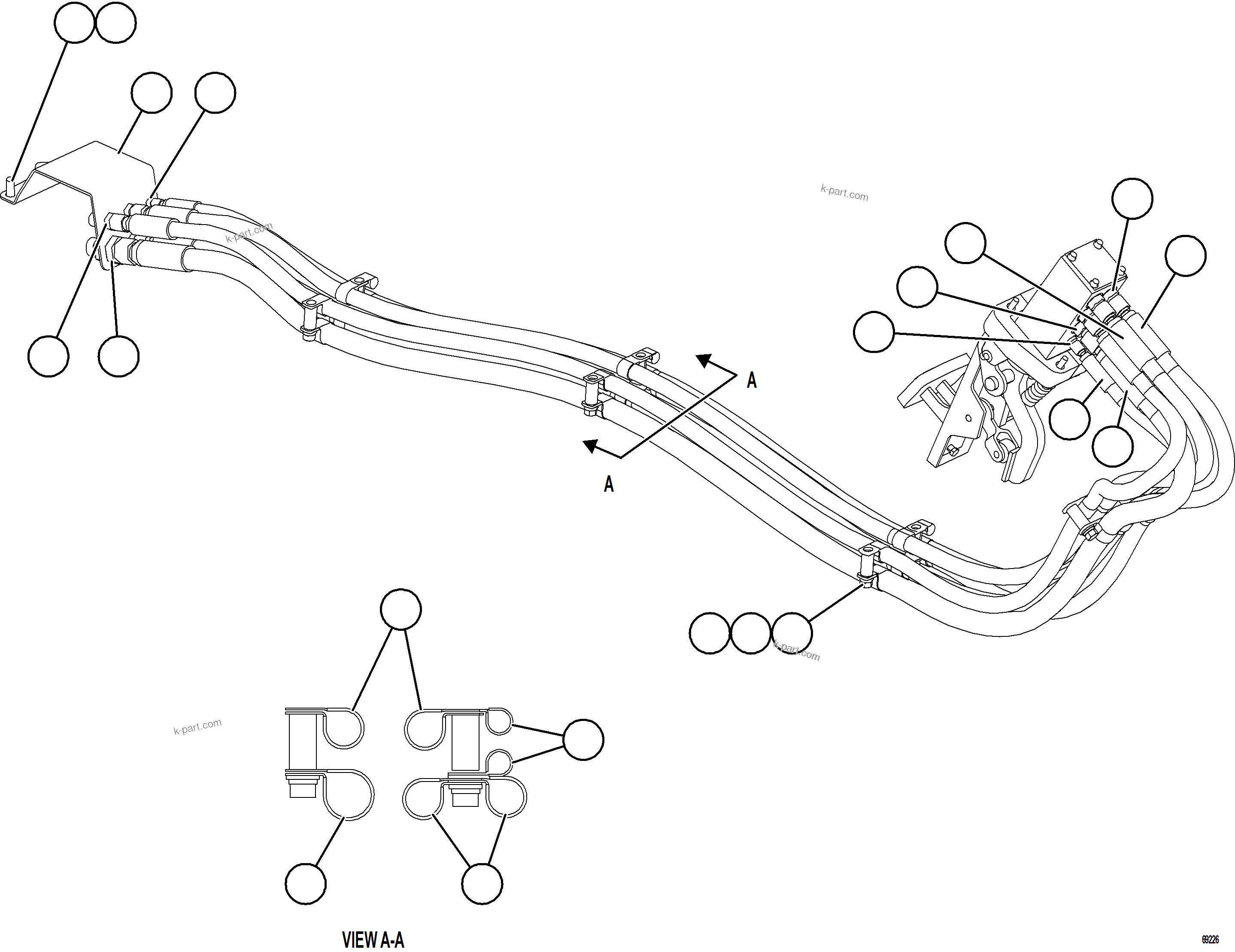 Komatsu parts book diagram for AFE78-BH 930E-5 S/N A40200  LOS PELAMBRES: BRAKE VALVE PIPING    1/2
