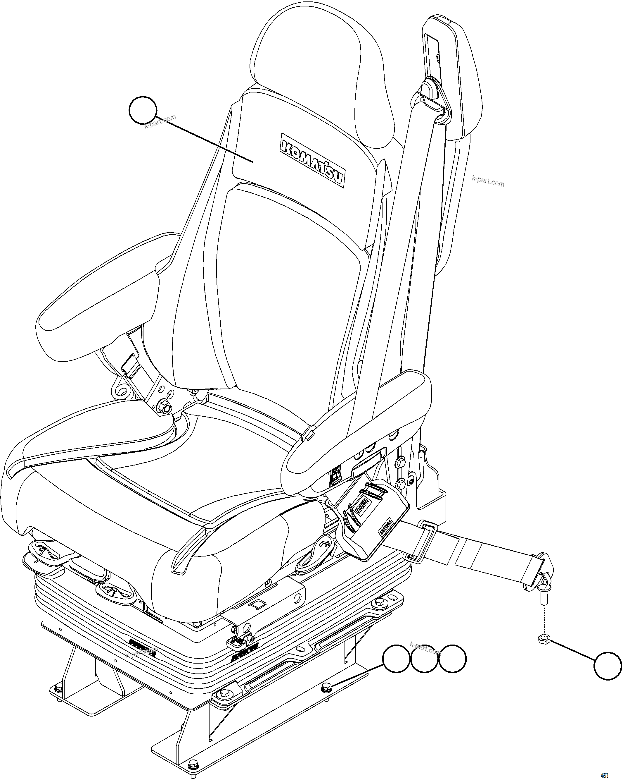Komatsu parts book diagram for AFE78-BH 930E-5 S/N A40200  LOS PELAMBRES: OPERATOR SEAT INSTALLATION