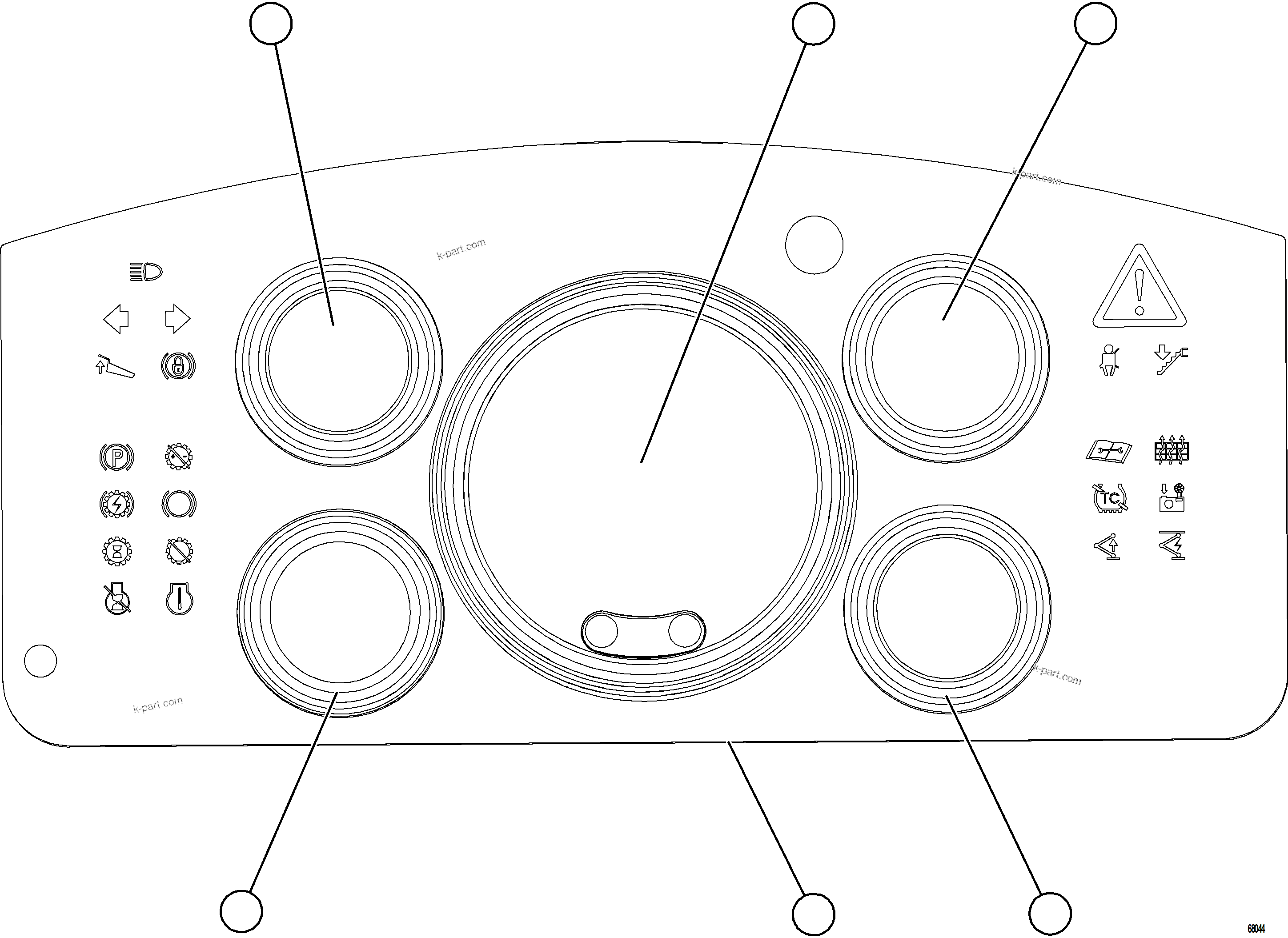 Komatsu parts book diagram for AFE78-BH 930E-5 S/N A40200  LOS PELAMBRES: GAUGE PANEL    58E-06-11891