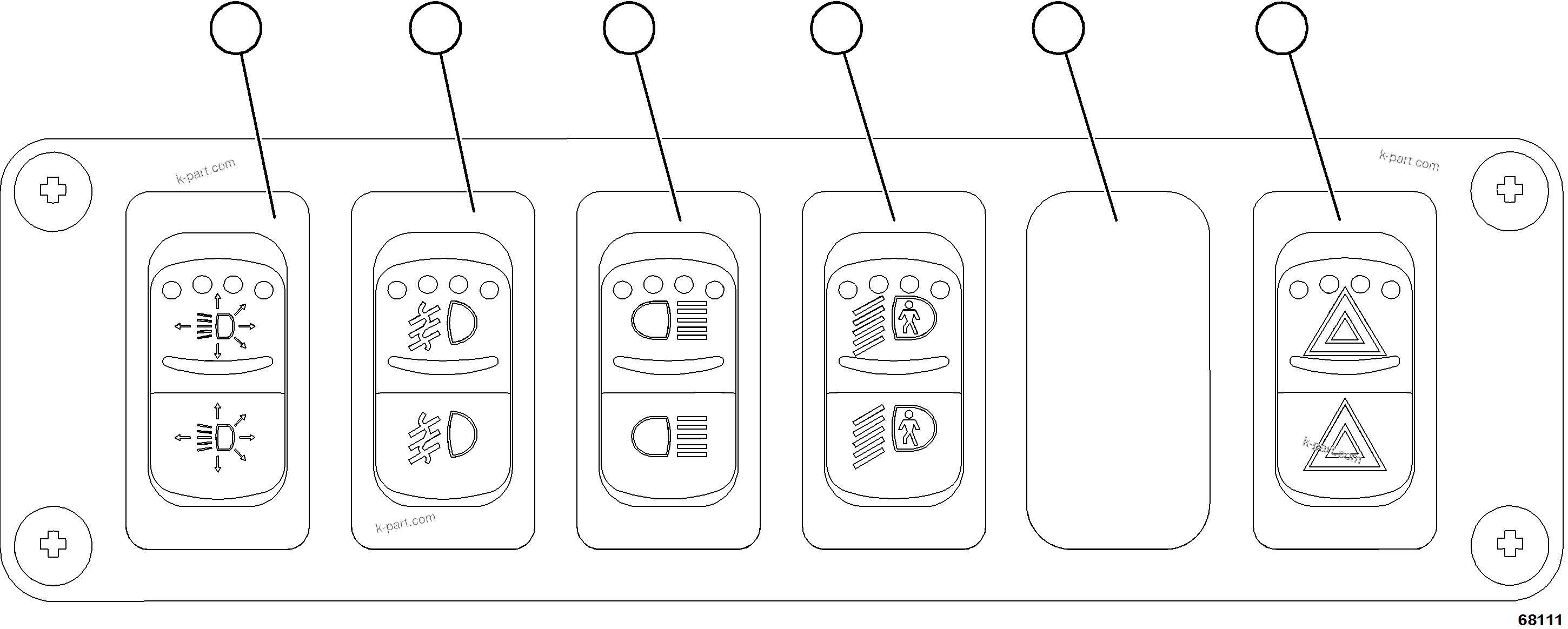 Komatsu parts book diagram for AFE78-BH 930E-5 S/N A40200  LOS PELAMBRES: LOWER LH DASH SWITCHES