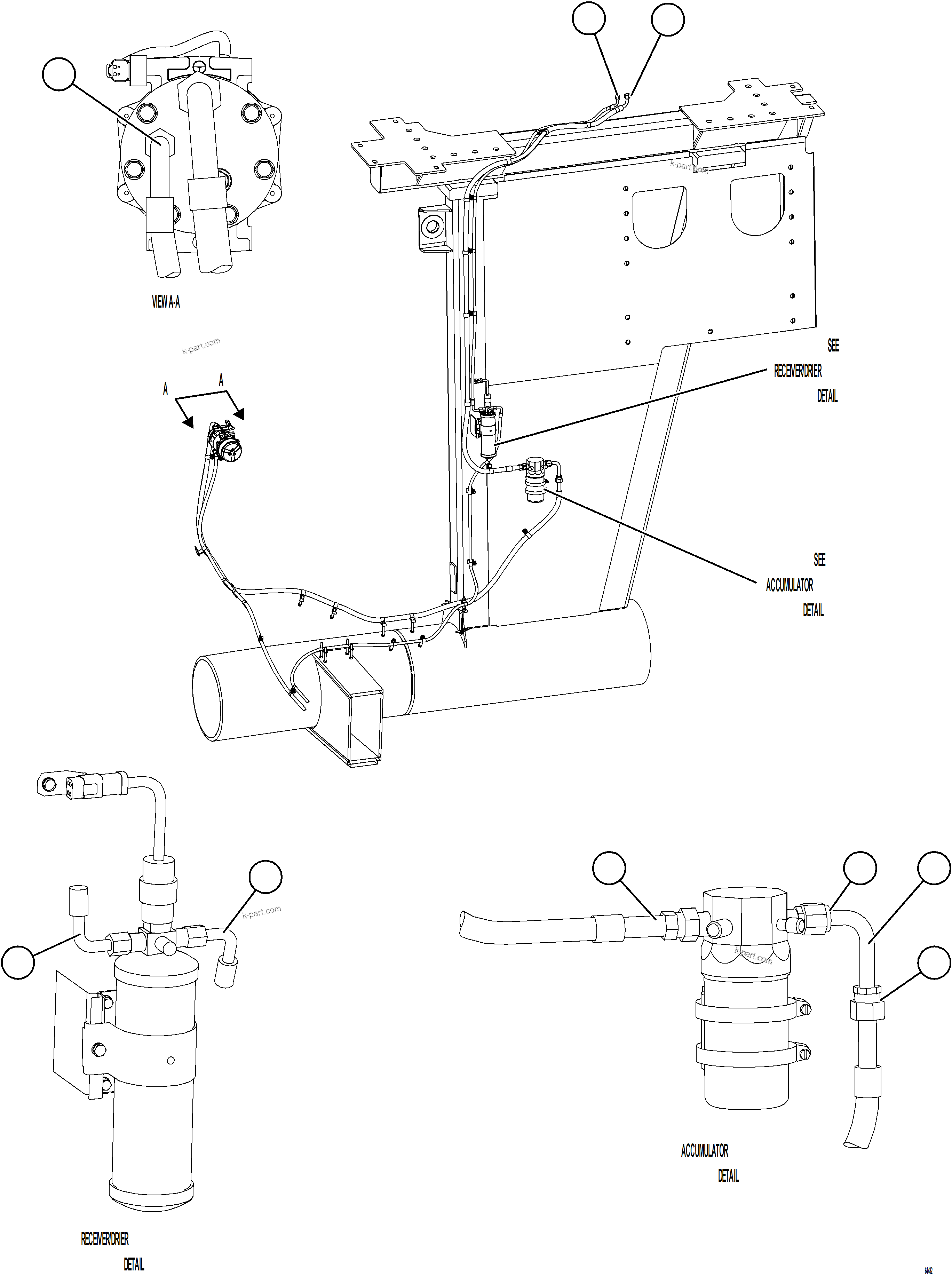 Komatsu parts book diagram for AFE78-BH 930E-5 S/N A40200  LOS PELAMBRES: AIR CONDITIONING PIPING    1/3