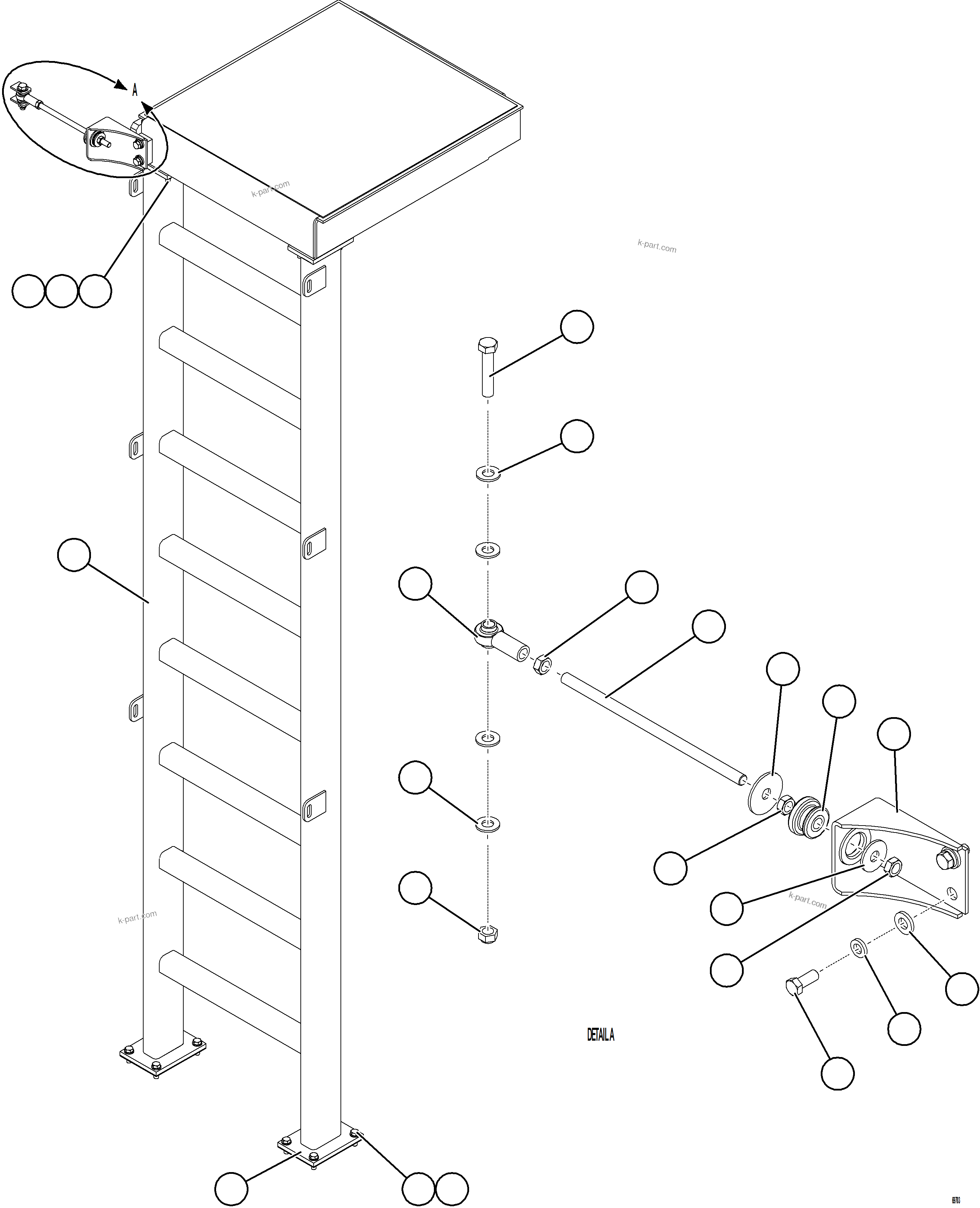 Komatsu parts book diagram for AFE78-BH 930E-5 S/N A40200  LOS PELAMBRES: RH EMERGENCY GATE & LADDER    2/2