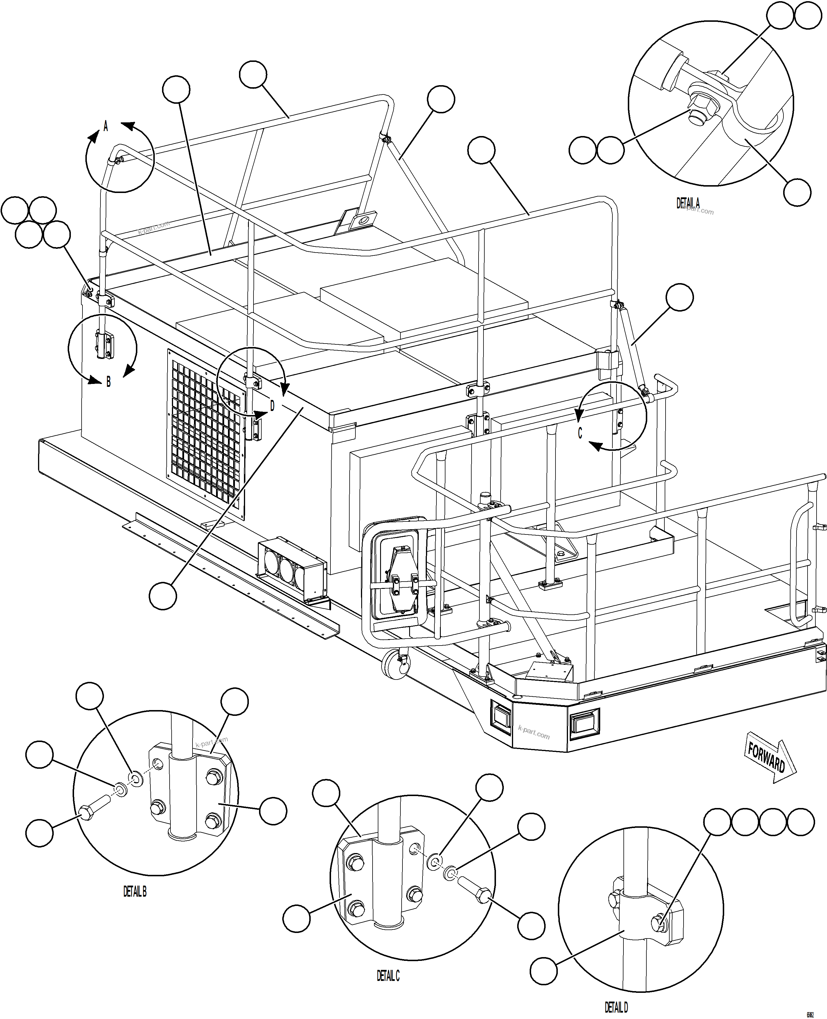 Komatsu parts book diagram for AFE78-BH 930E-5 S/N A40200  LOS PELAMBRES: RETARDING GRID HANDRAILS