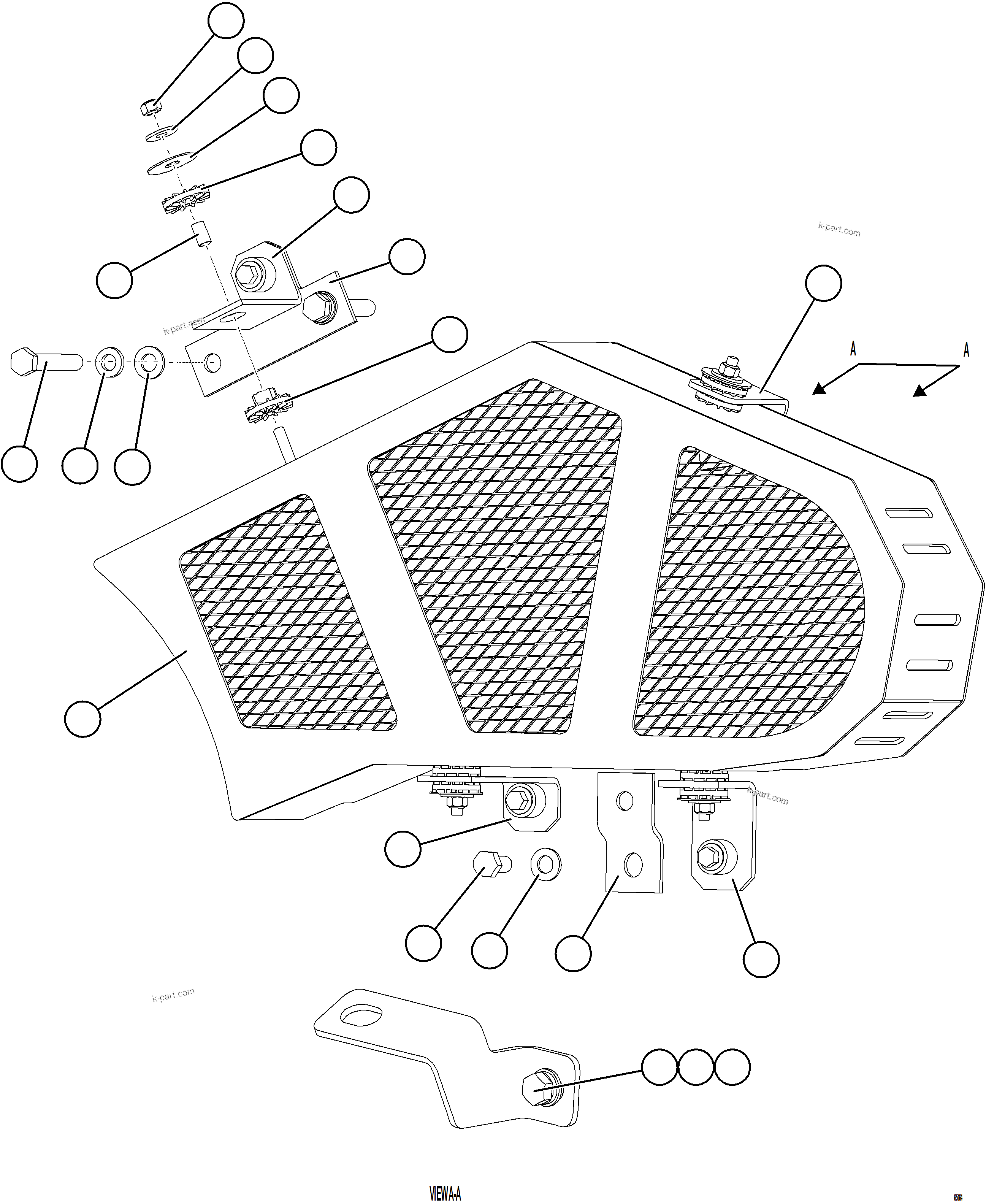 Komatsu parts book diagram for AFE78-BH 930E-5 S/N A40200  LOS PELAMBRES: ALTERNATOR GUARD ASSEMBLY