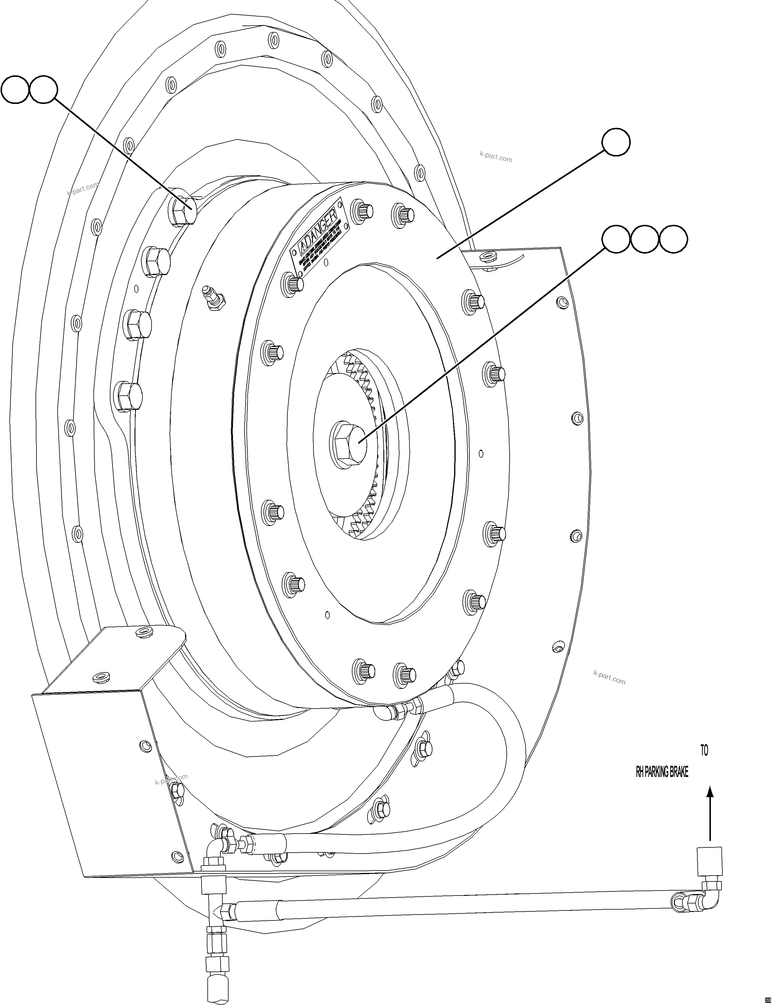 Komatsu parts book diagram for AFE78-BH 930E-5 S/N A40200  LOS PELAMBRES: PARKING BRAKE INSTALLATION