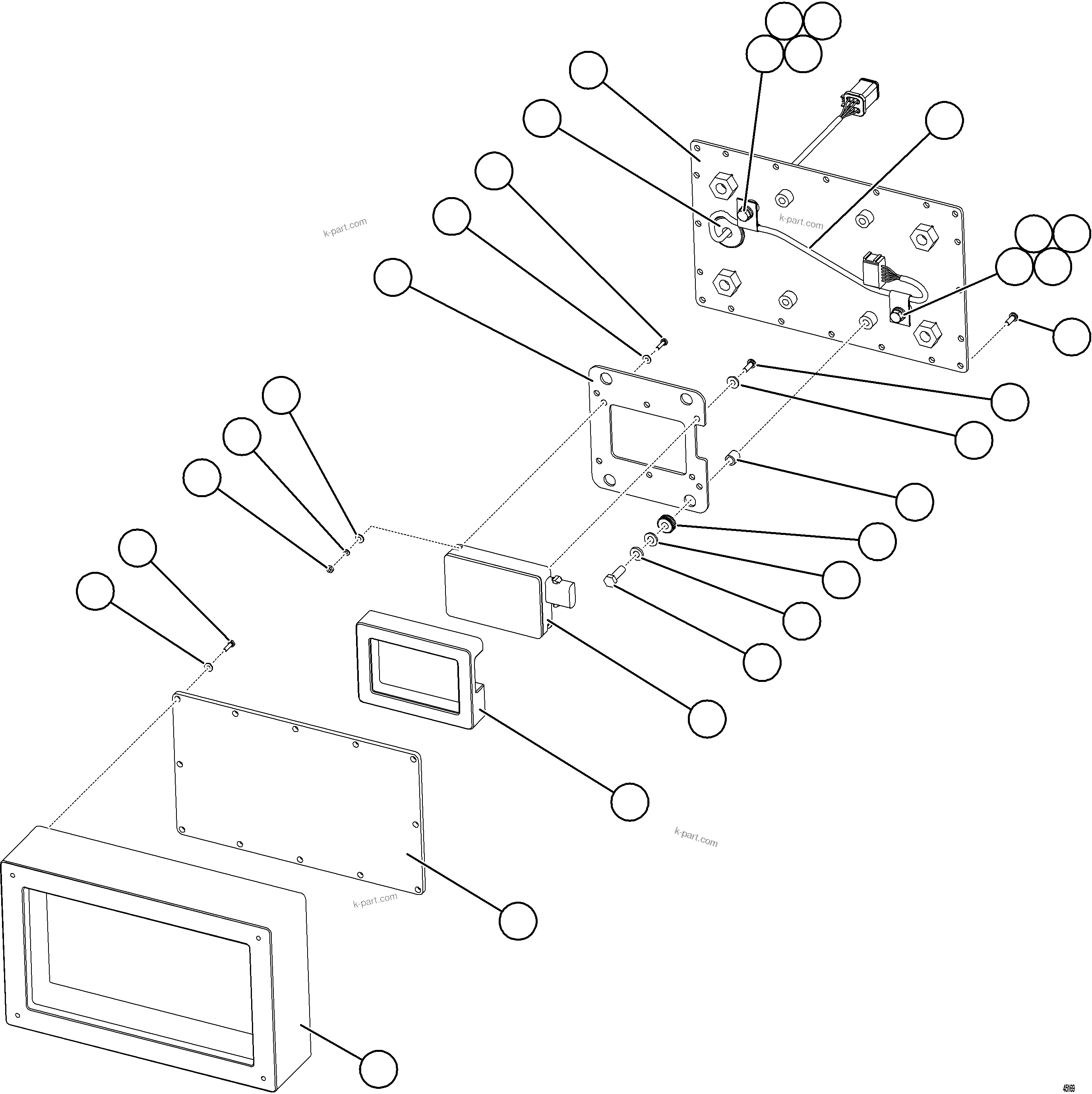 Komatsu parts book diagram for AFE78-BH 930E-5 S/N A40200  LOS PELAMBRES: RADAR SENSOR ASSEMBLY    XC3988