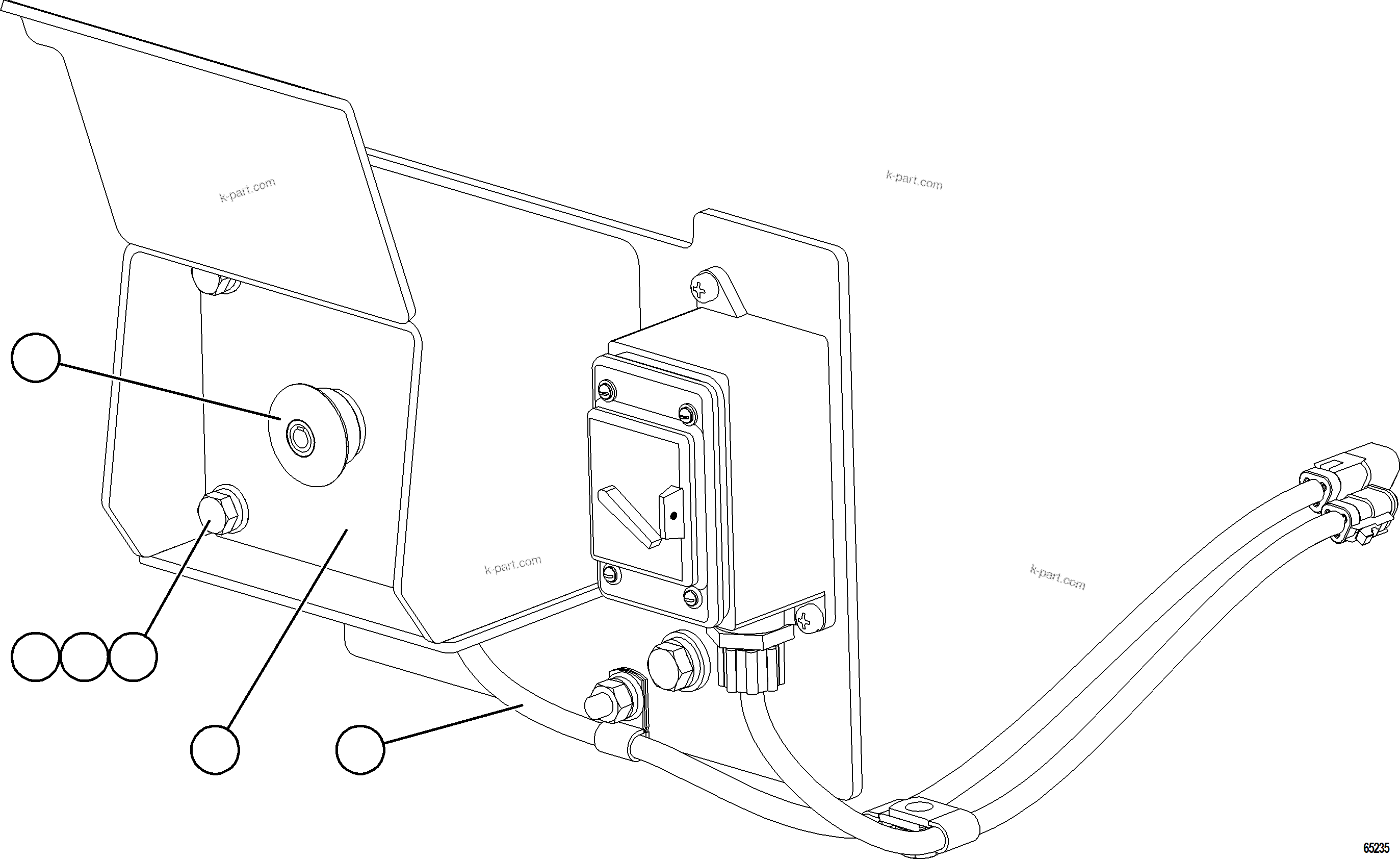 Komatsu parts book diagram for AFE78-BM 930E-5 S/N A40215 - A40218,A40225 - A40229  LOS BRONCES: GROUND LEVEL ENGINE SHUTDOWN SWITCH