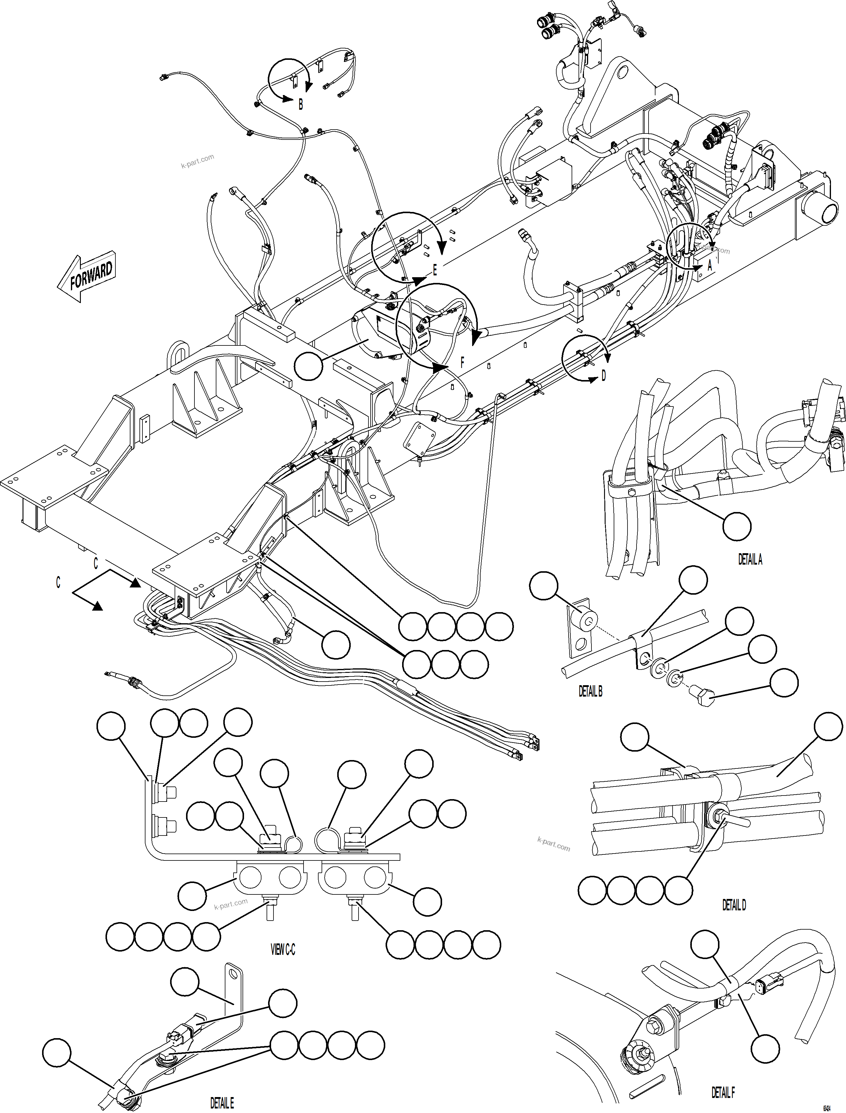 Komatsu parts book diagram for AFE78-BM 930E-5 S/N A40215 - A40218,A40225 - A40229  LOS BRONCES: CRANKING MOTOR WIRING    1/2