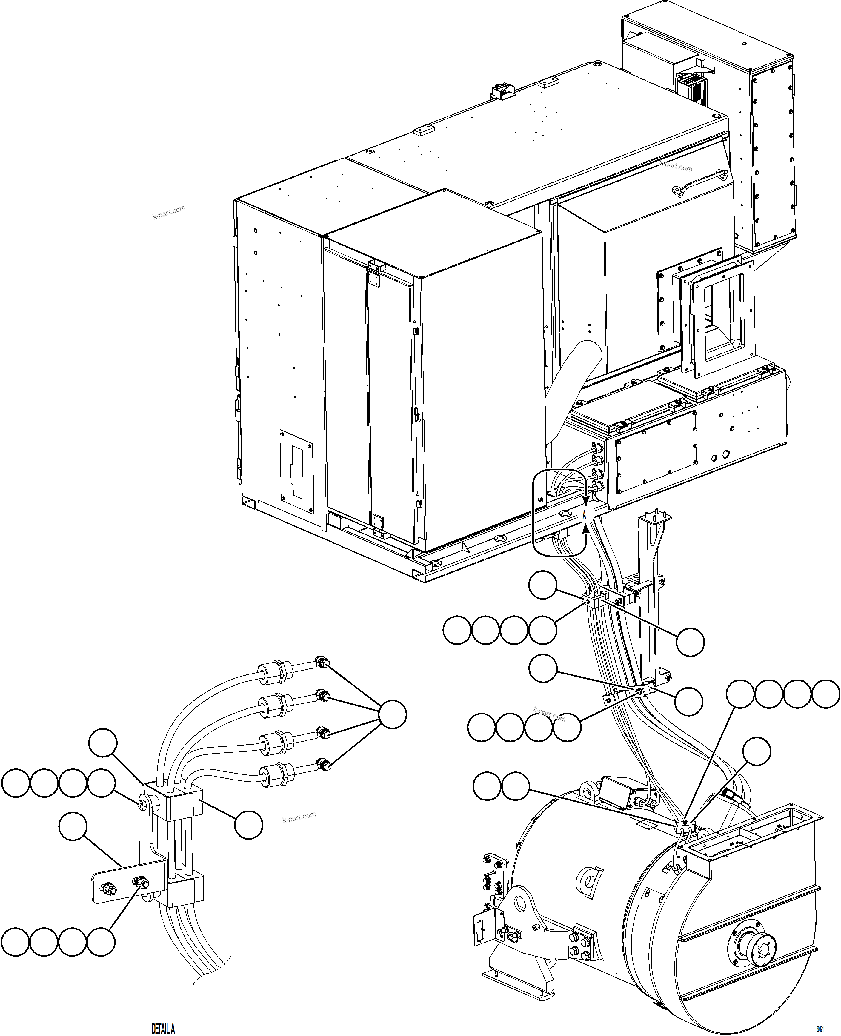 Komatsu parts book diagram for AFE78-BM 930E-5 S/N A40215 - A40218,A40225 - A40229  LOS BRONCES: CONTROL CABINET EXTERNAL WIRING - ALTERNATOR