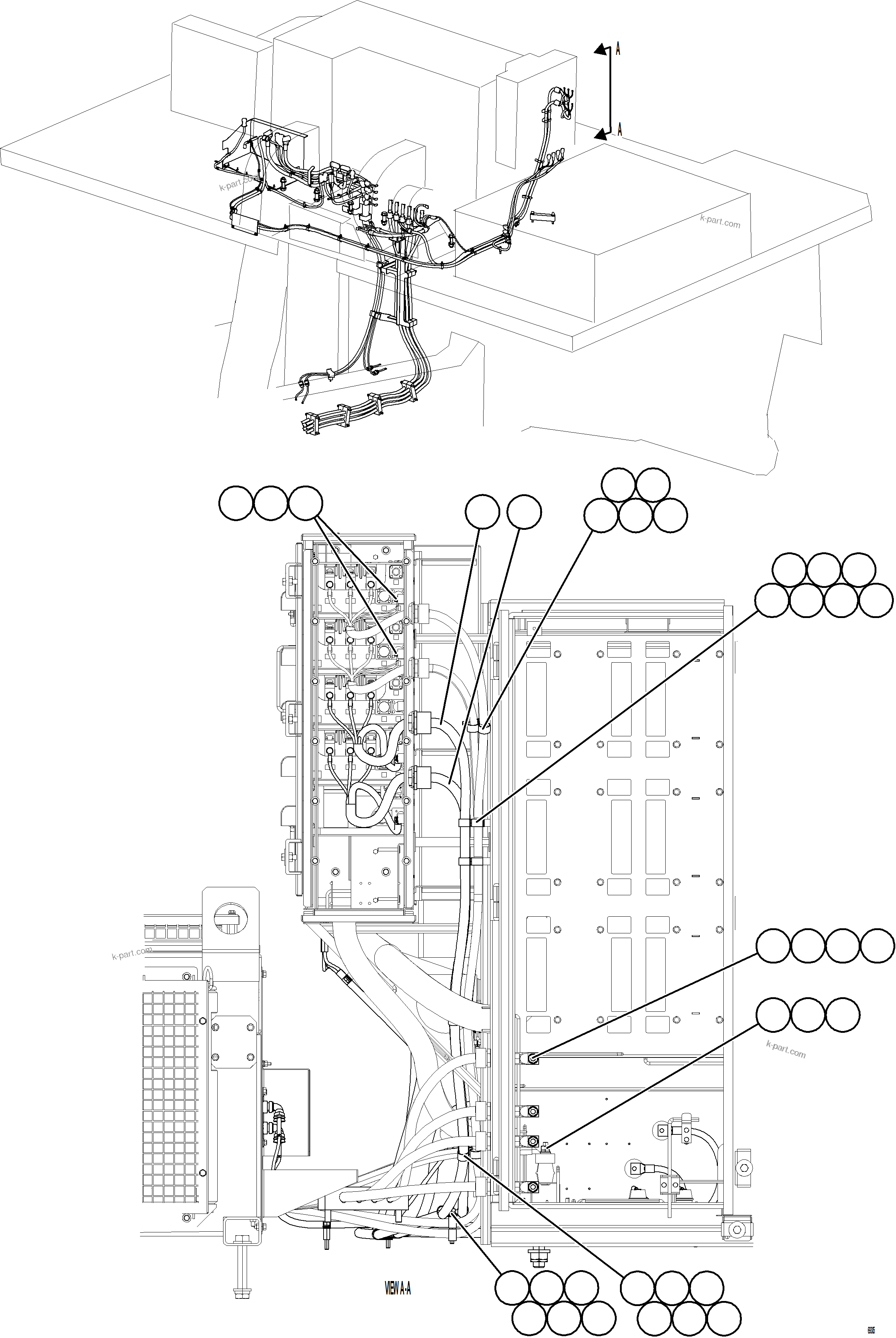Komatsu parts book diagram for AFE78-BM 930E-5 S/N A40215 - A40218,A40225 - A40229  LOS BRONCES: CONTROL CABINET EXTERNAL WIRING - RETARDING GRID